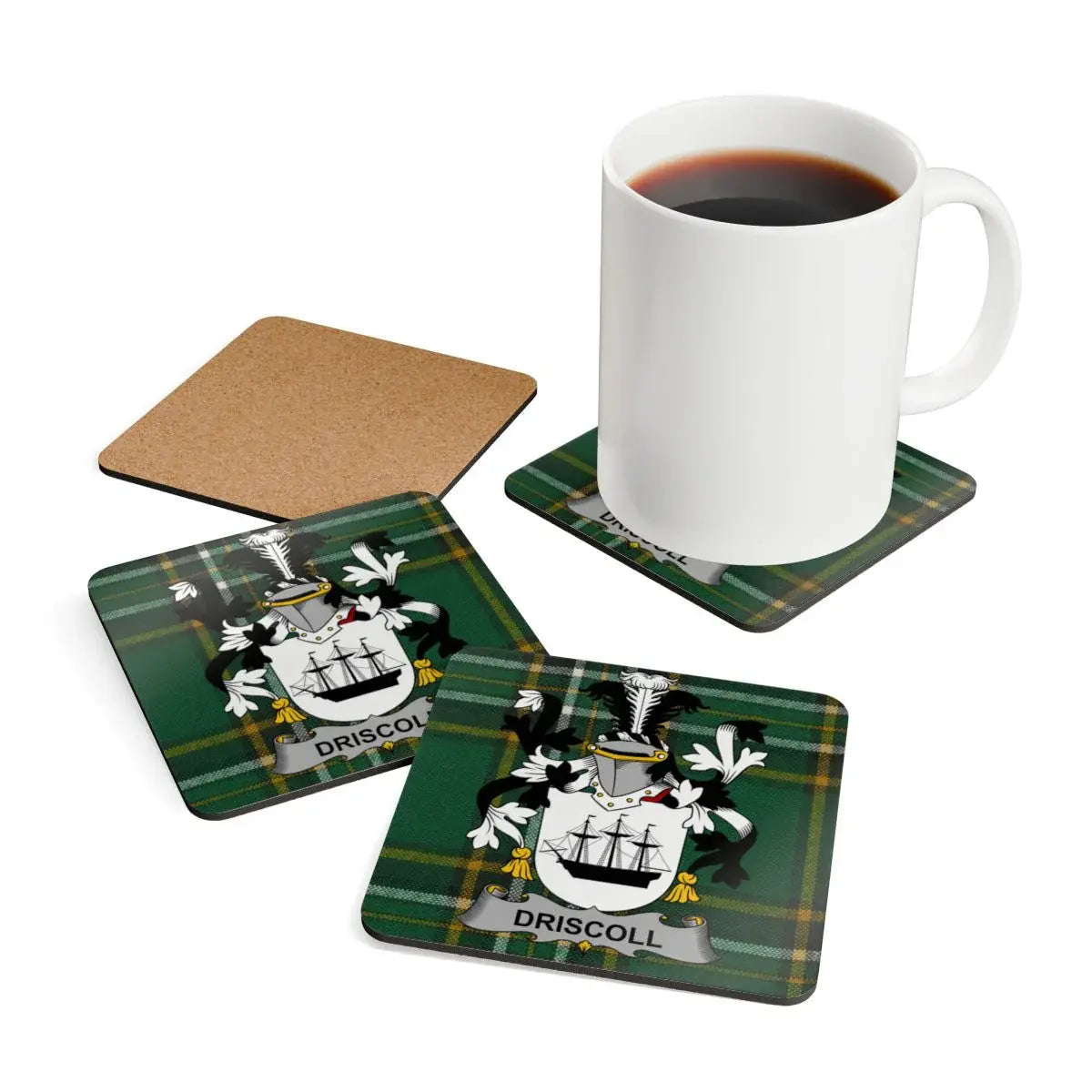 Driscoll Family Crest Design Square Coaster product