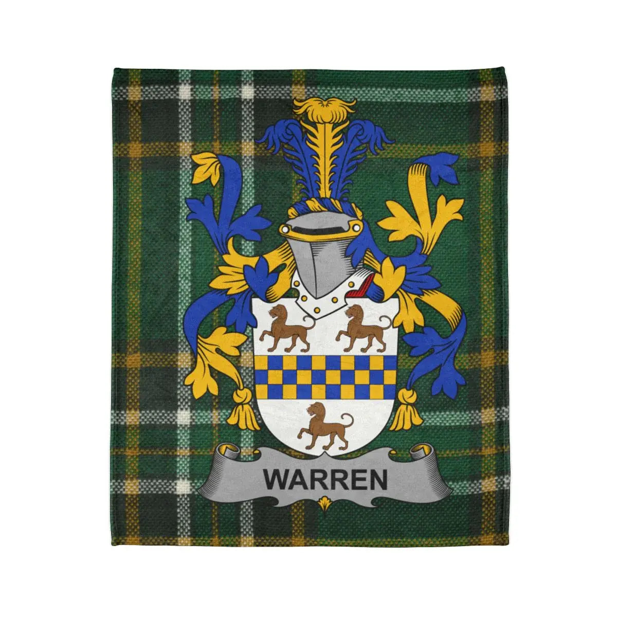 Warren Tartan Coat of Arms Family Crest Blanket product type
