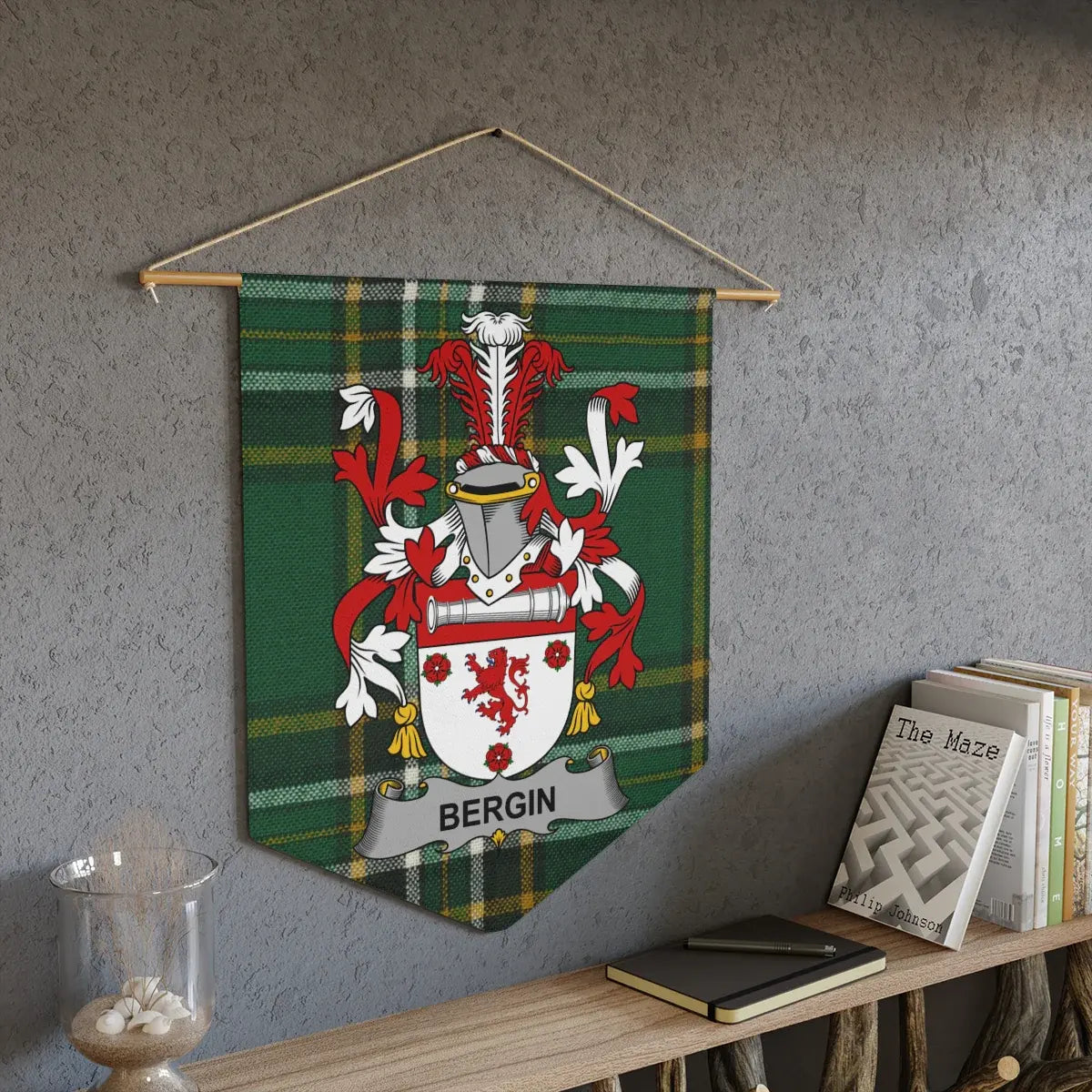 Bergin Tartan Crest Coat of Arms Wall Display product