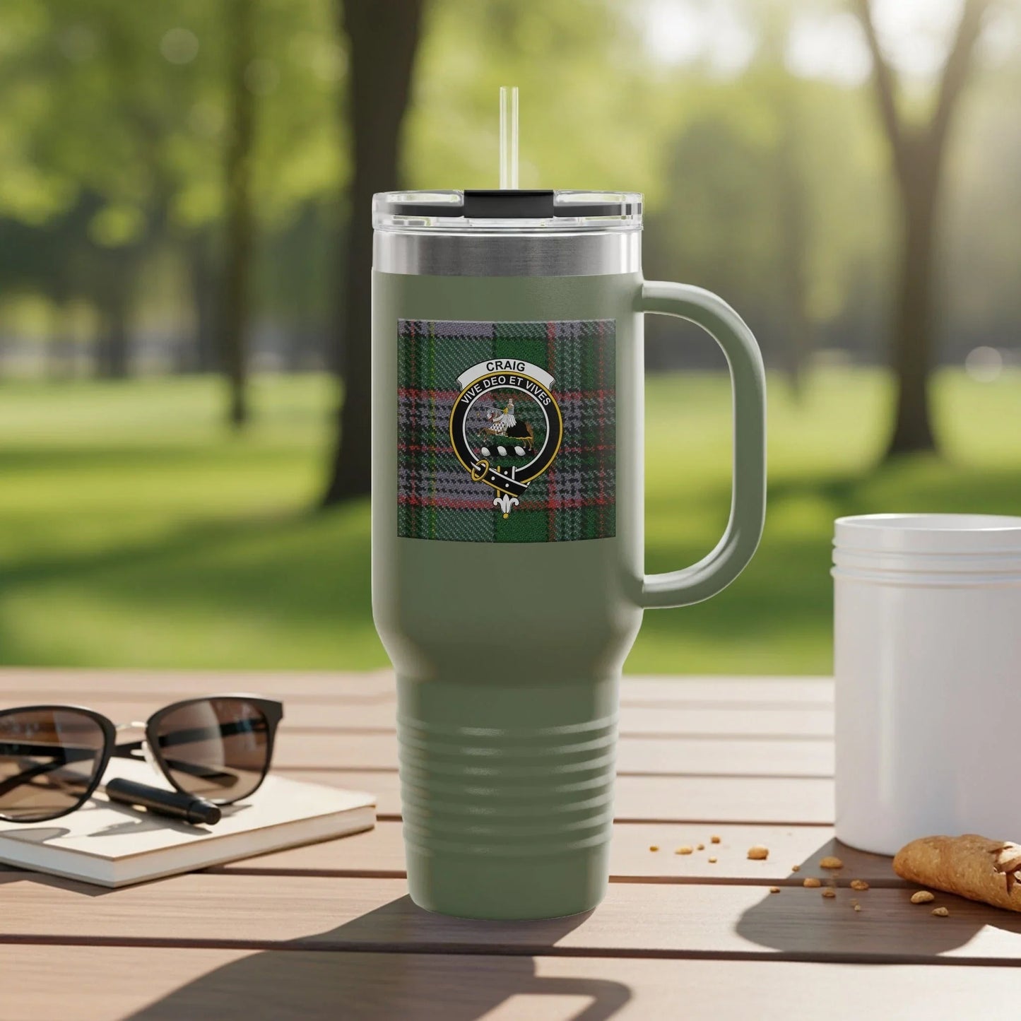 Outdoor Adventure Plaid Pattern Travel Mug product
