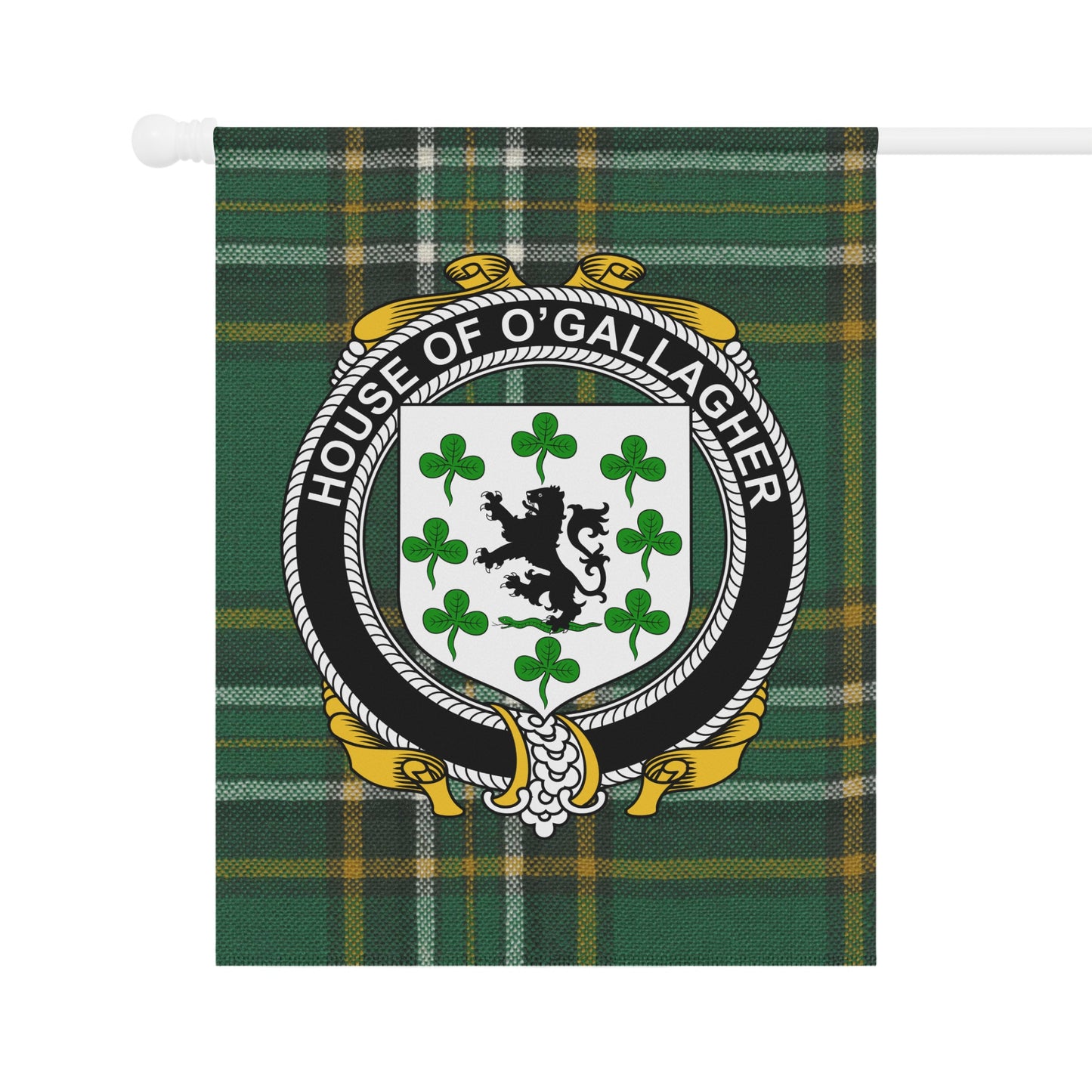 House of O'Gallagher Clan Plaid Family Crest Flag
