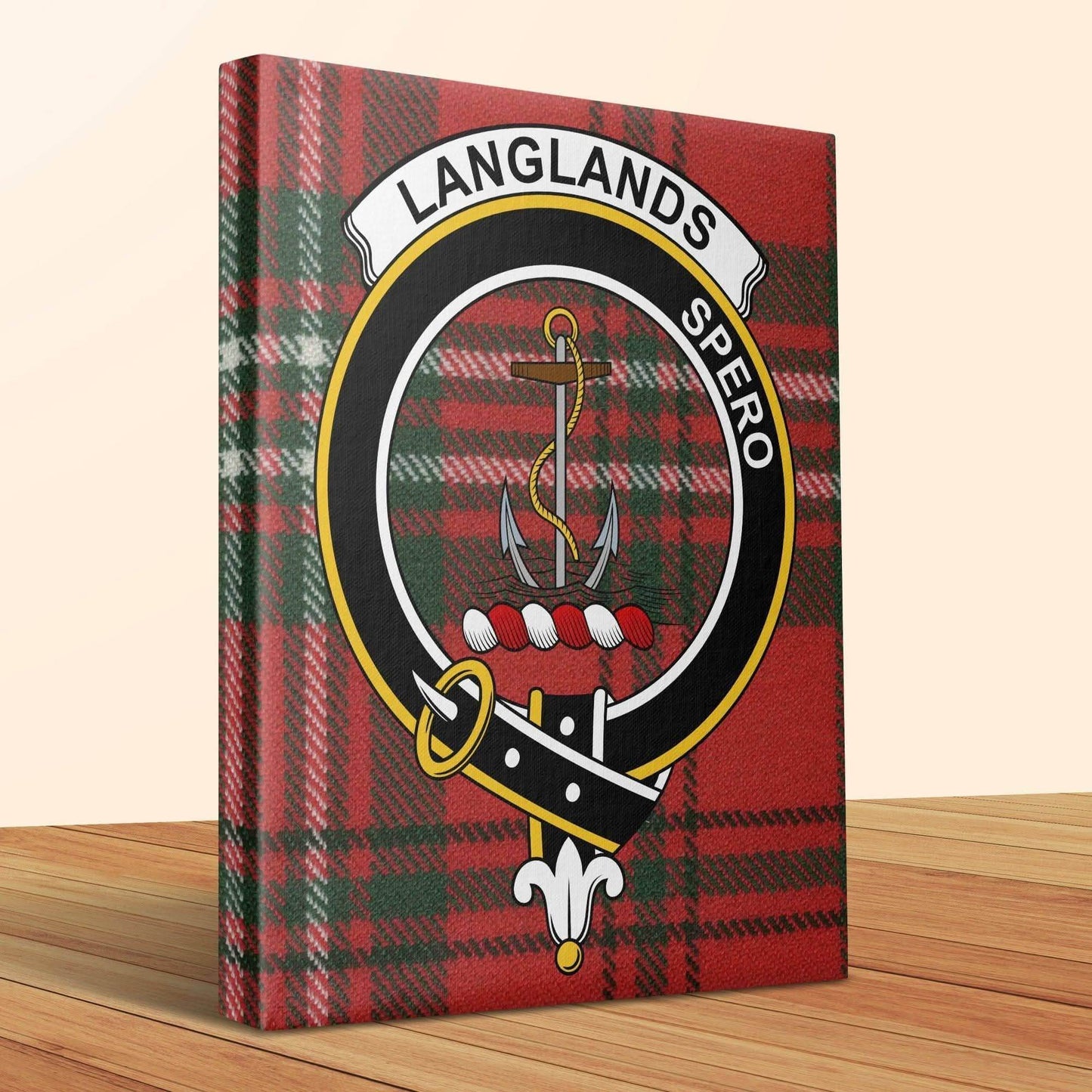 Langlands Clan Crest Family Tartan Wrap Canvas - Celtic Ancestry Gifts