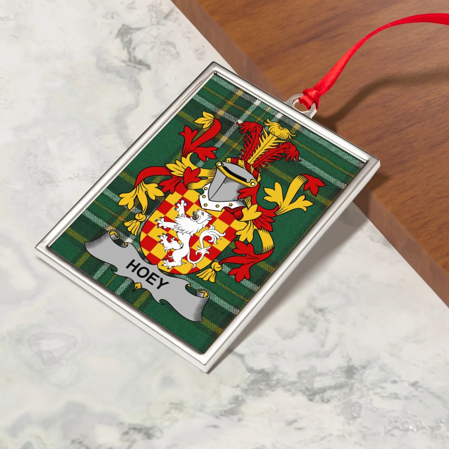 Personalized Hoey Coat of Arms Ornament product type