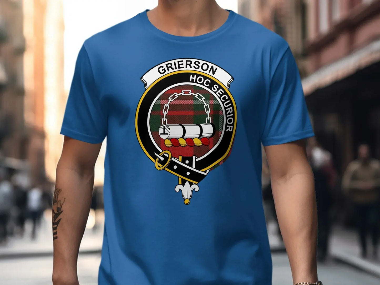 Grierson Hoc Securior Emblem on Blue T-Shirt product