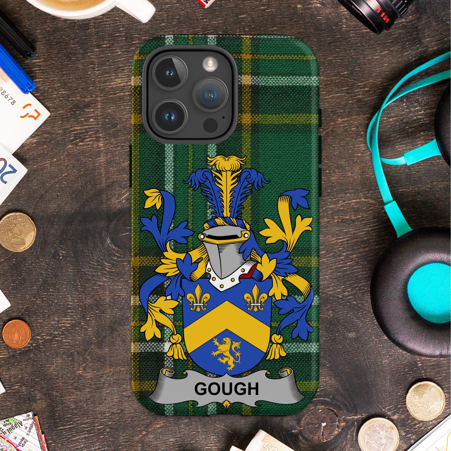 Personalized Gough Coat of Arms Plaid Phone Case product type