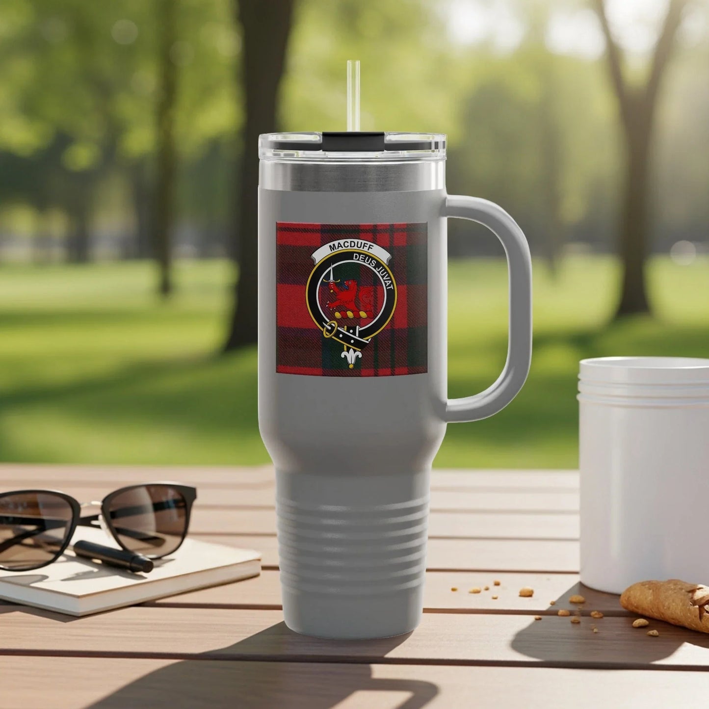 Macduff Red Glencoe Crest Print Travel Mug product