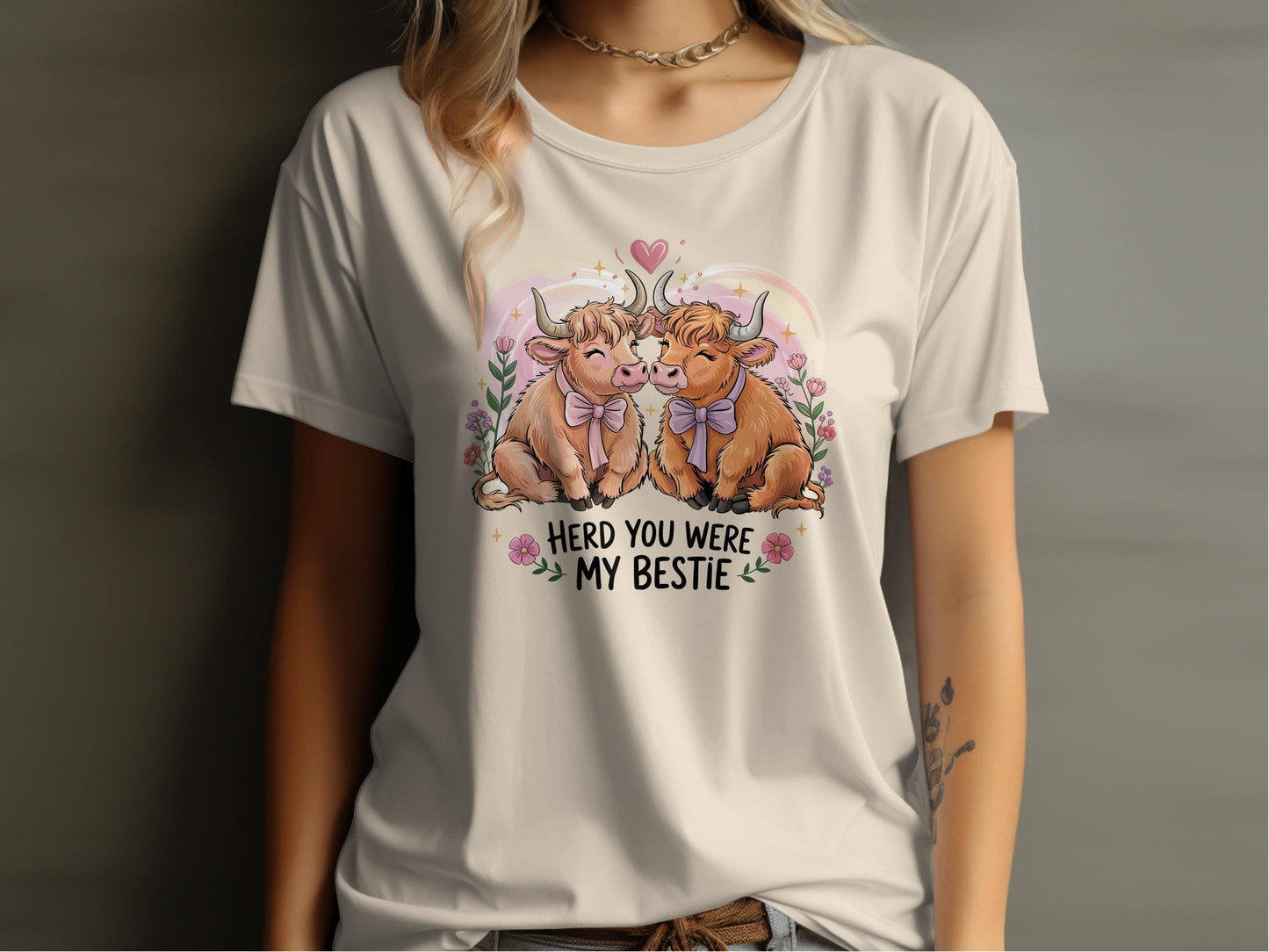 Adorable Cow Best Friends Design T-Shirt product