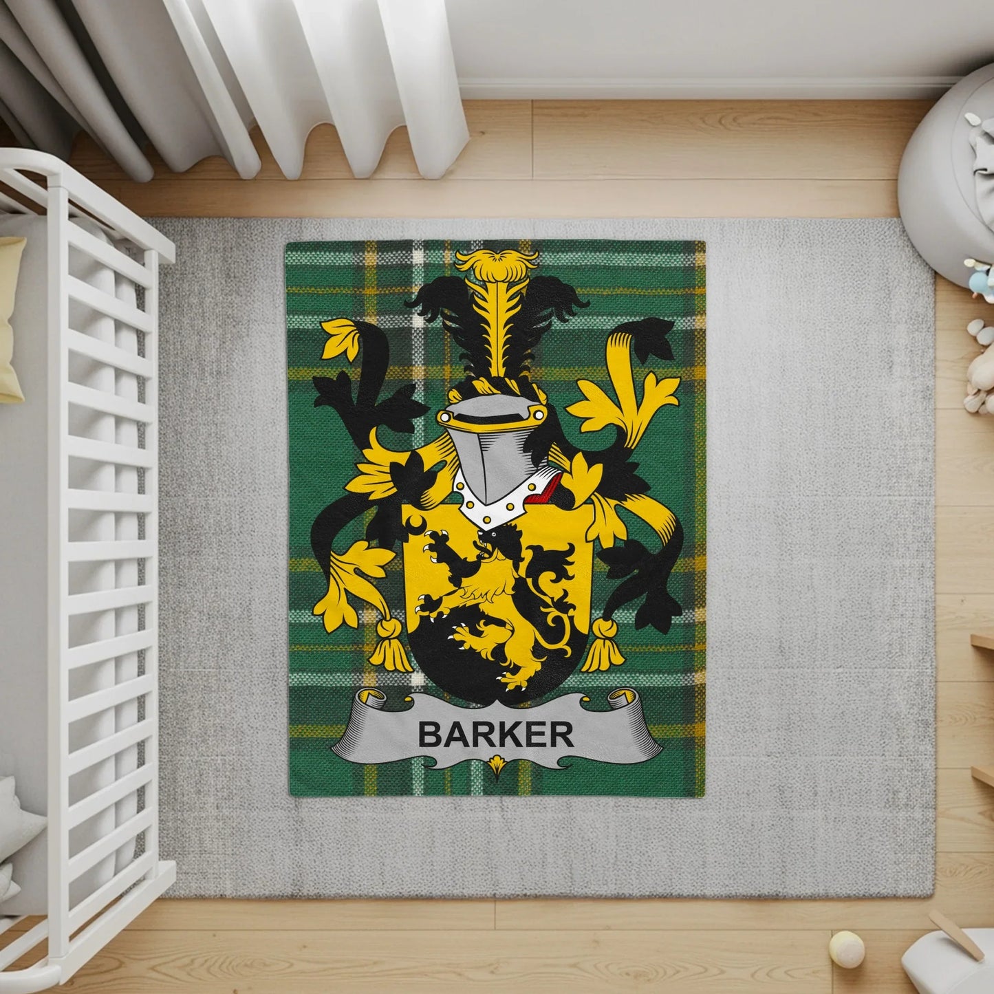 Custom Family Crest Personalized Rug Product