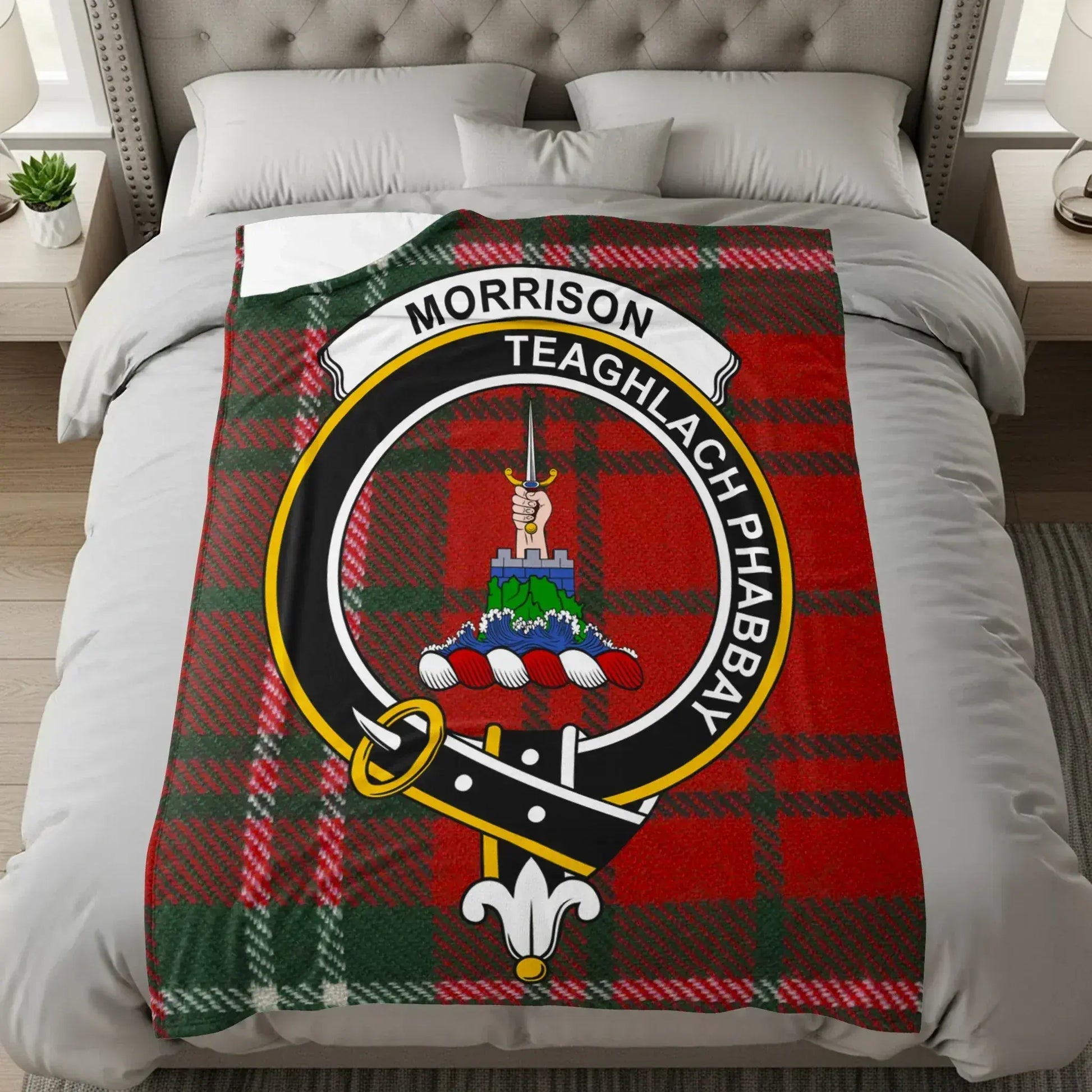 Morrison Teaghlach Phabbay Red Tartan Blanket product
