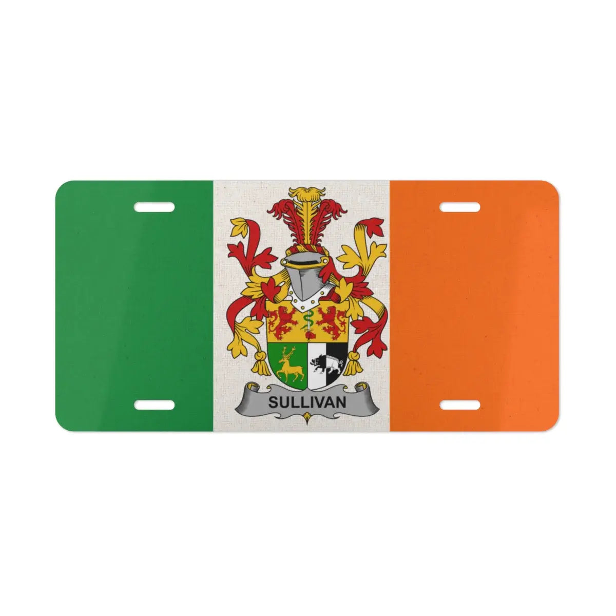 Irish Flag Sullivan Coat of Arms License Plate product