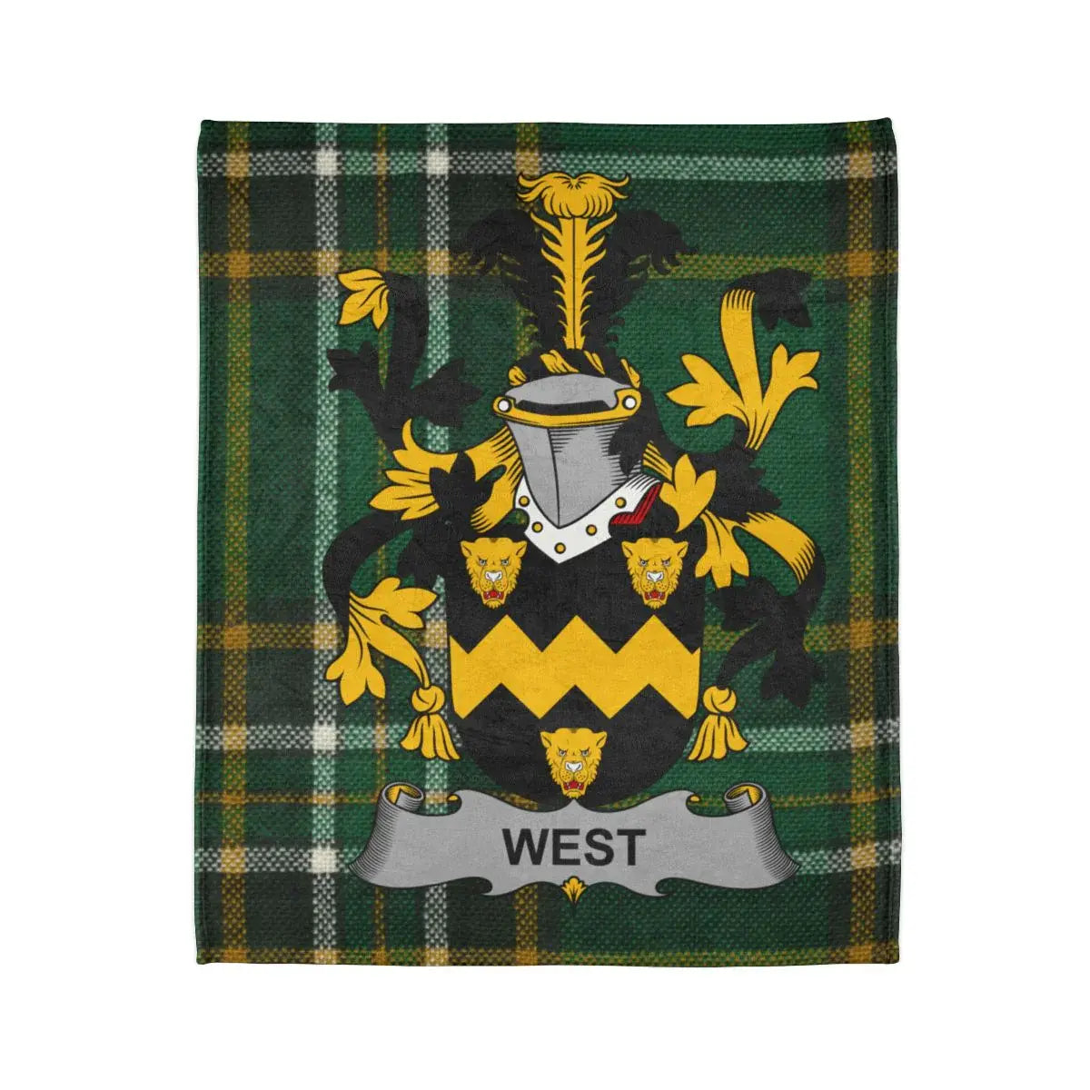 Green West Family Crest Design Tartan Blanket product
