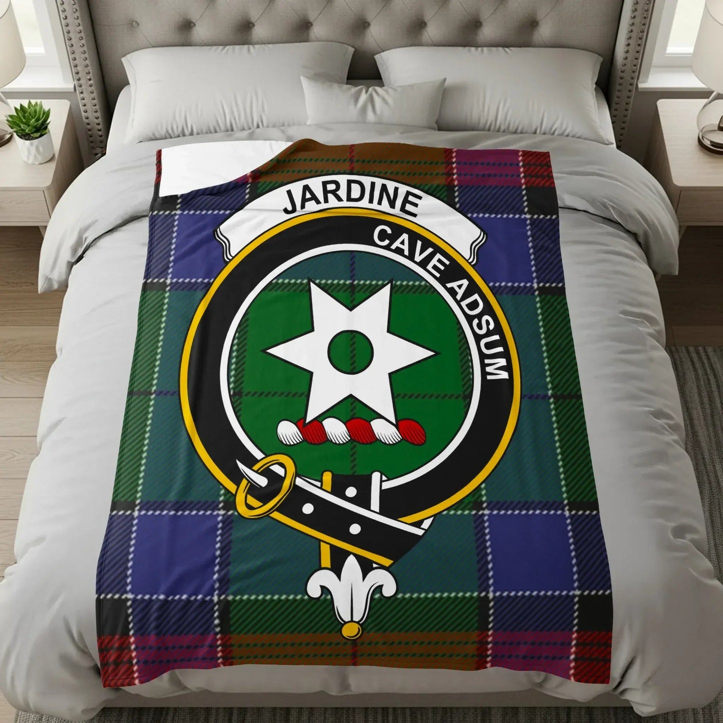 Jardine Family Crest Tartan Pattern Blanket product