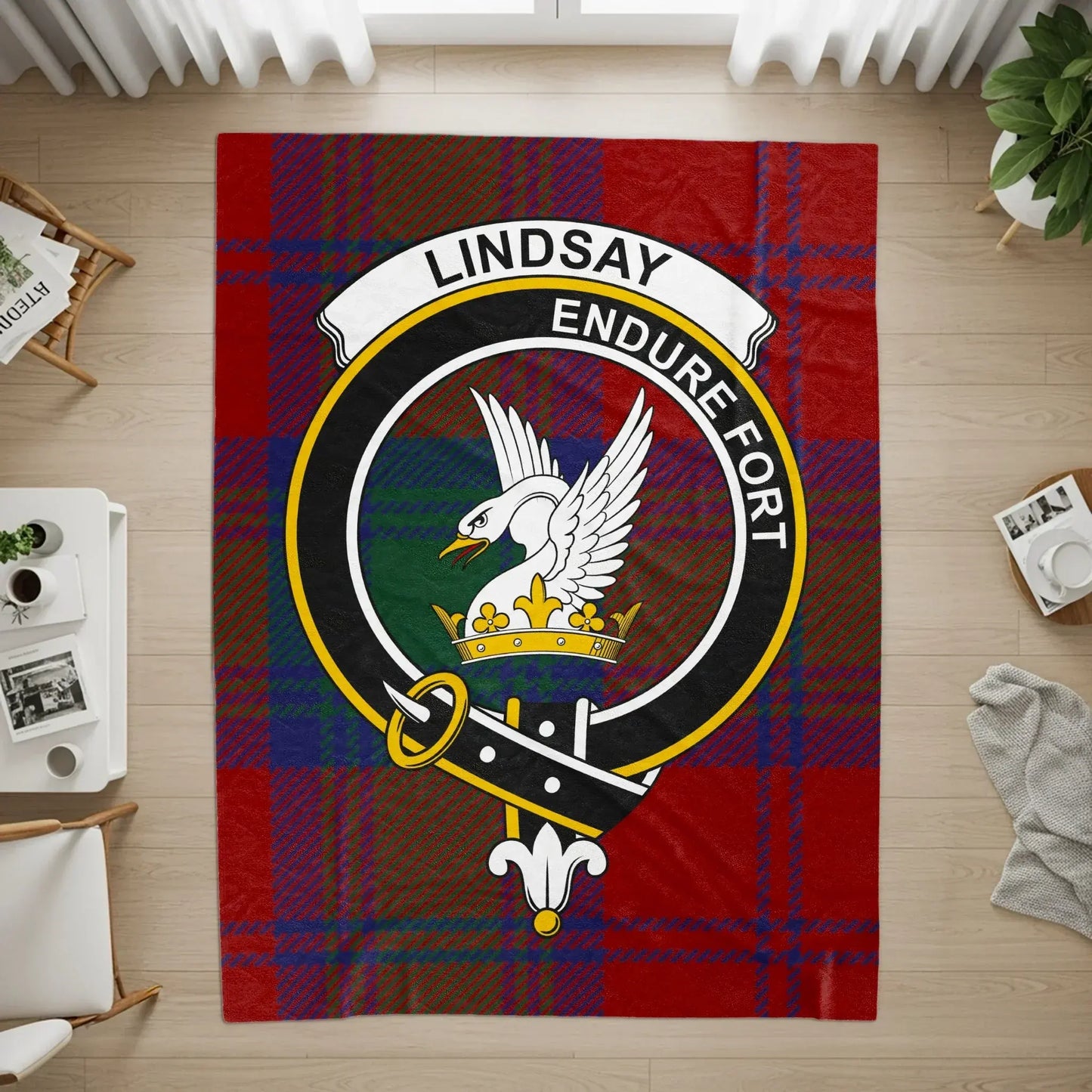 Lindsay Endure Fort Emblem Tartan Rug product type