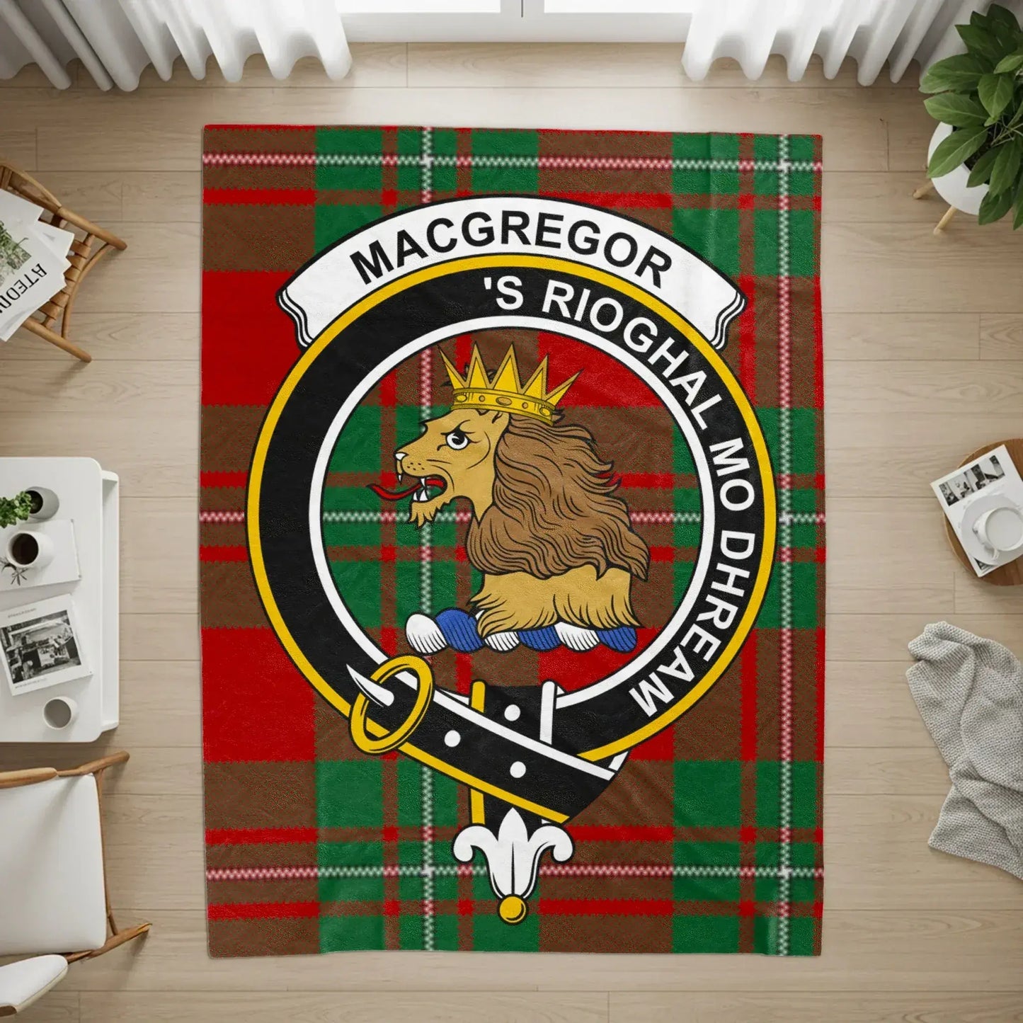 Macgregor Clan Tartan Crest Print Design Rug product