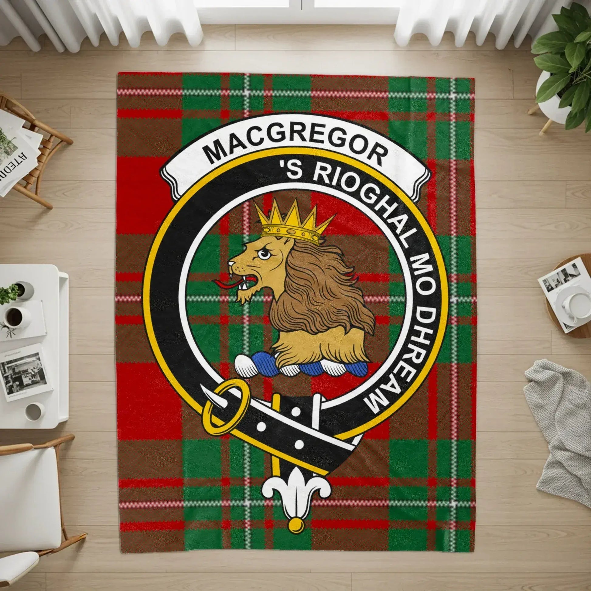Macgregor Clan Tartan Crest Print Design Rug product