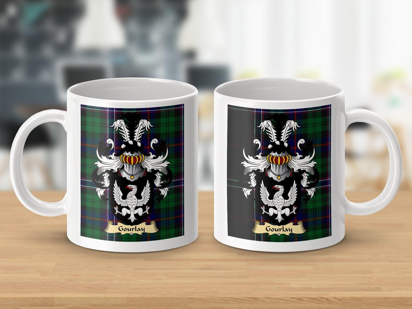 Gourlay Clan Surname Coat Of Arms Scottish Mug - Celtic Ancestry Gifts
