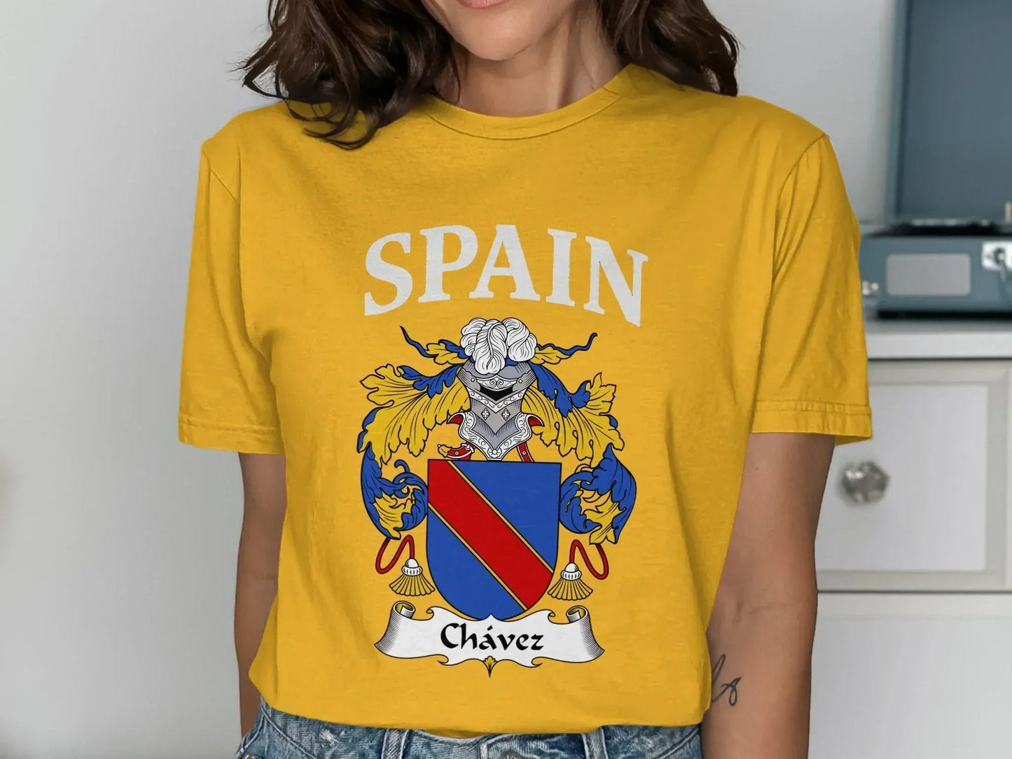 Spain Chávez Family Crest Emblem Graphic T-shirt product