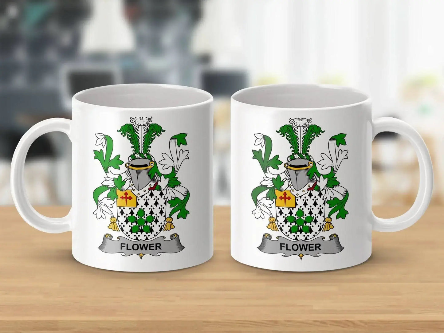 Flower Surname Irish Family Crest Mug - Celtic Ancestry Gifts