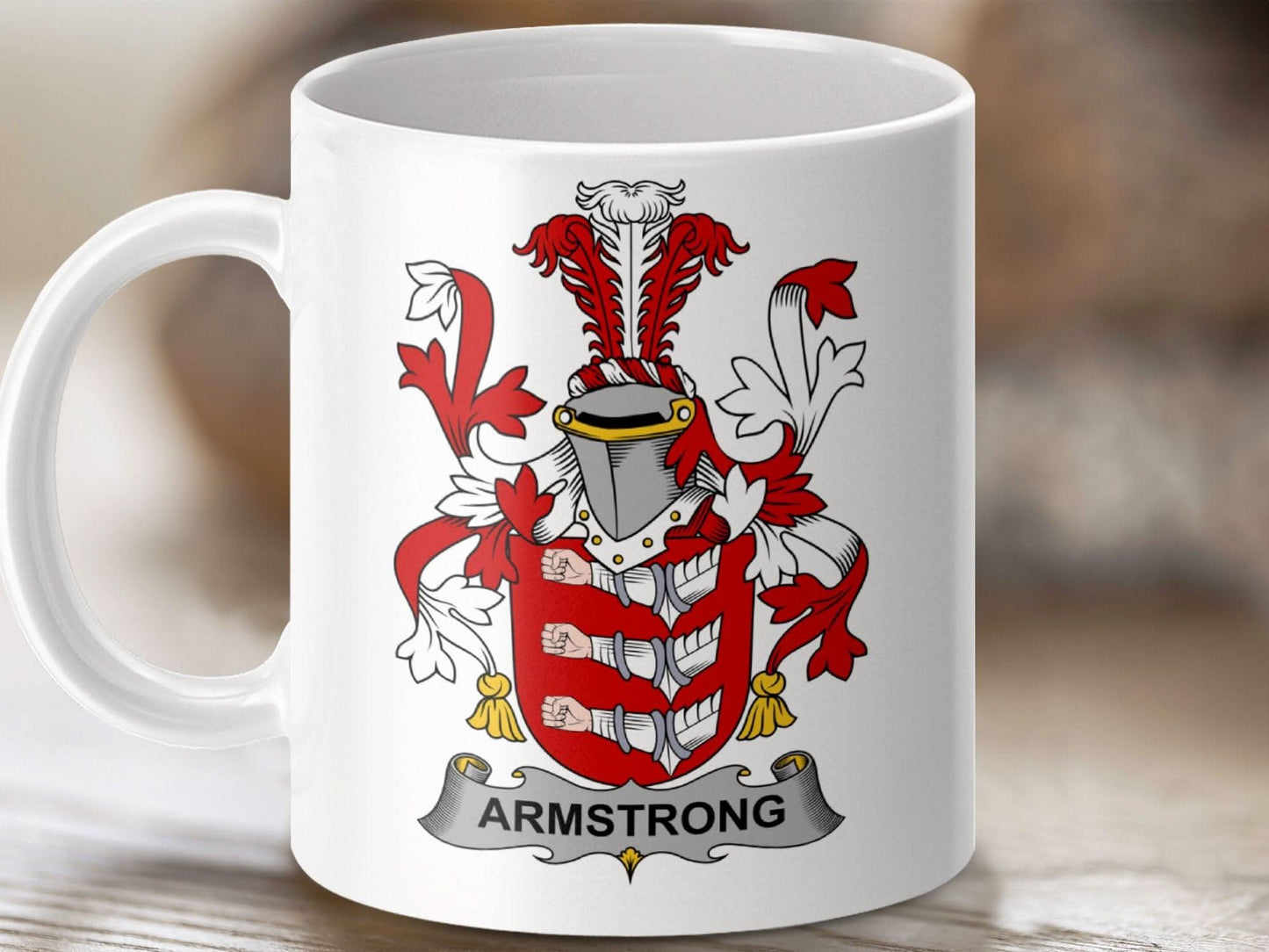 Armstrong Irish Surname Family Crest Heritage Pride Mug - Celtic Ancestry Gifts