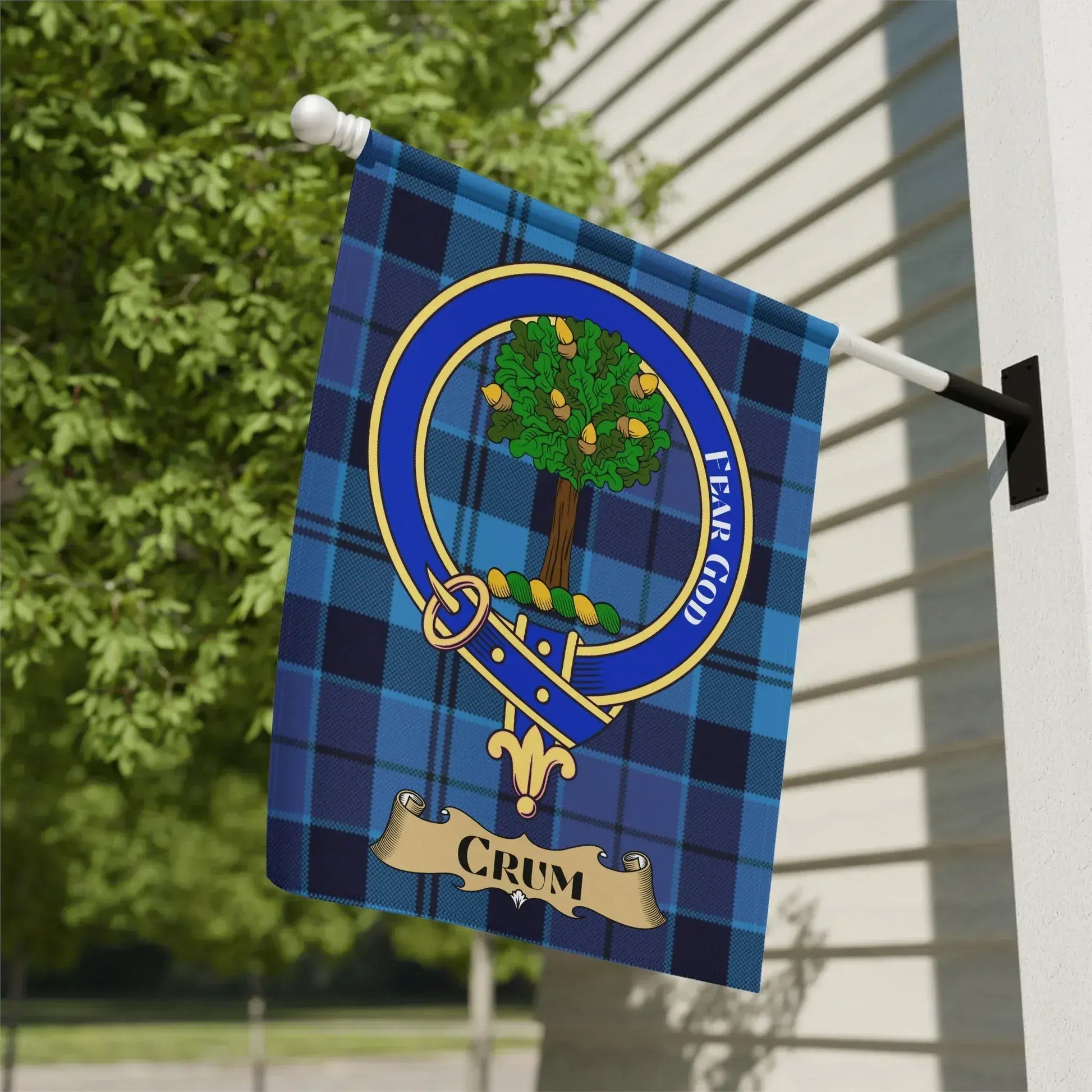 Clan Crest Blue Plaid Garden Flag Decorative product