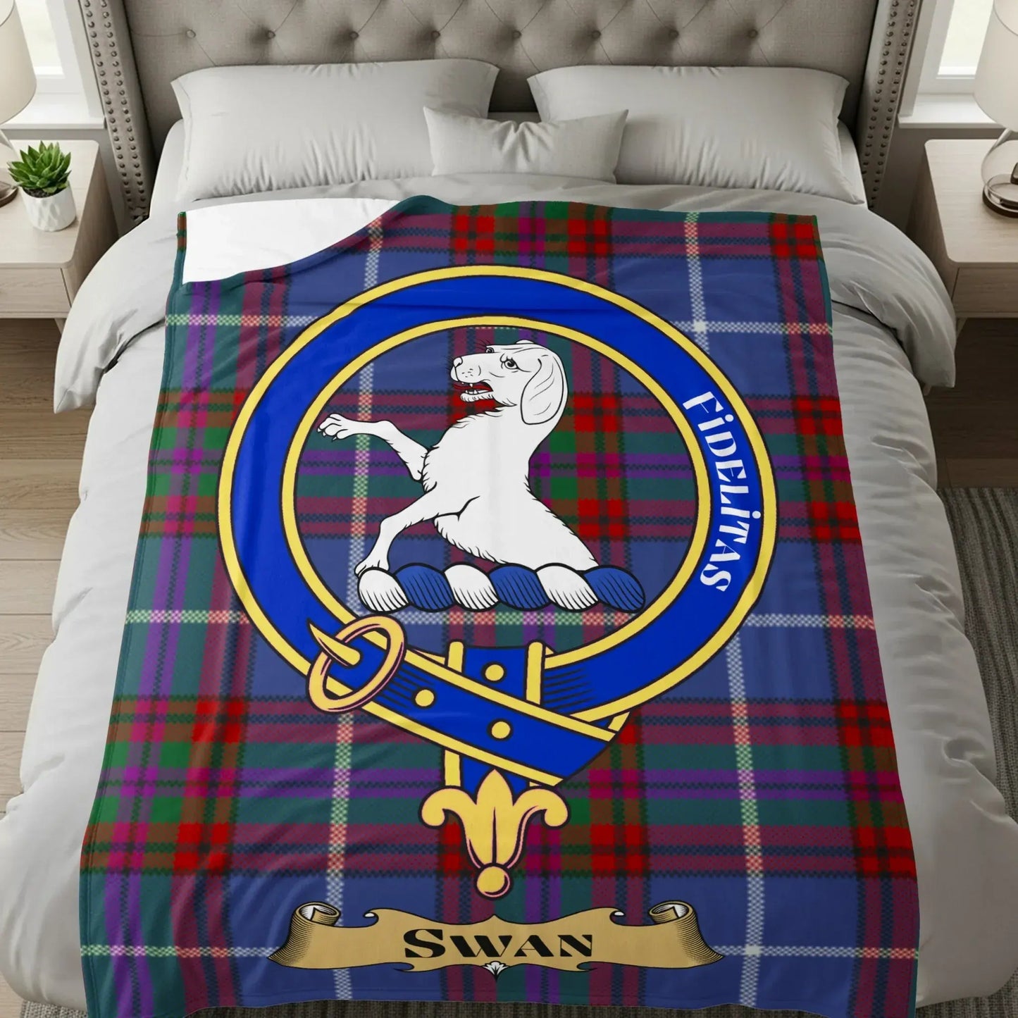 Customizable Clan Crest Tartan Blanket Unique product