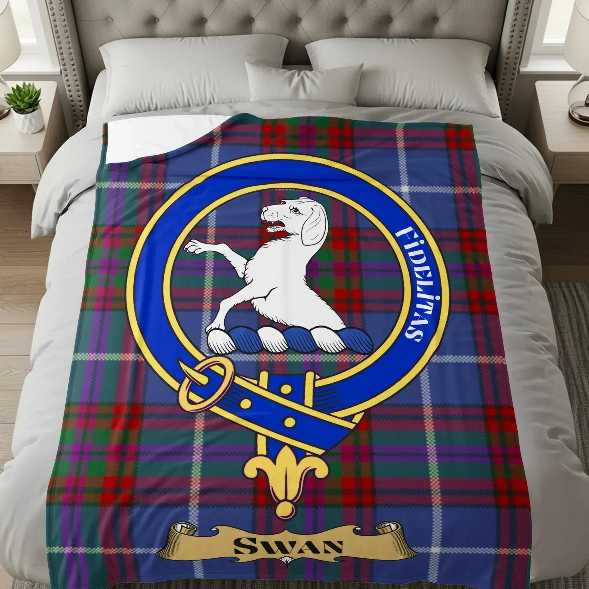 Customizable Clan Crest Tartan Blanket Unique product