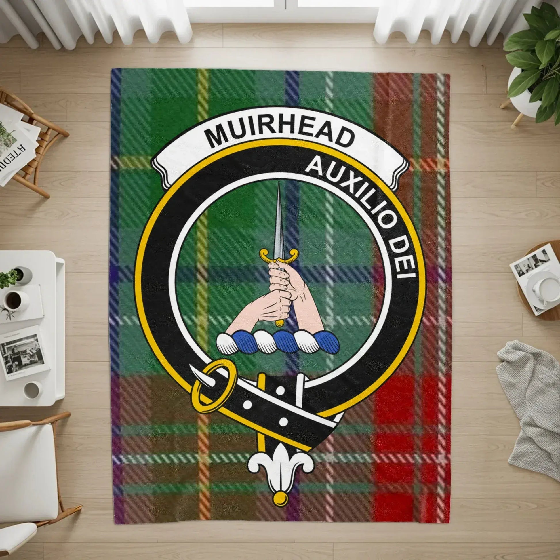 Personalized Muirhead Auxilio Dei Crest Area Rug product