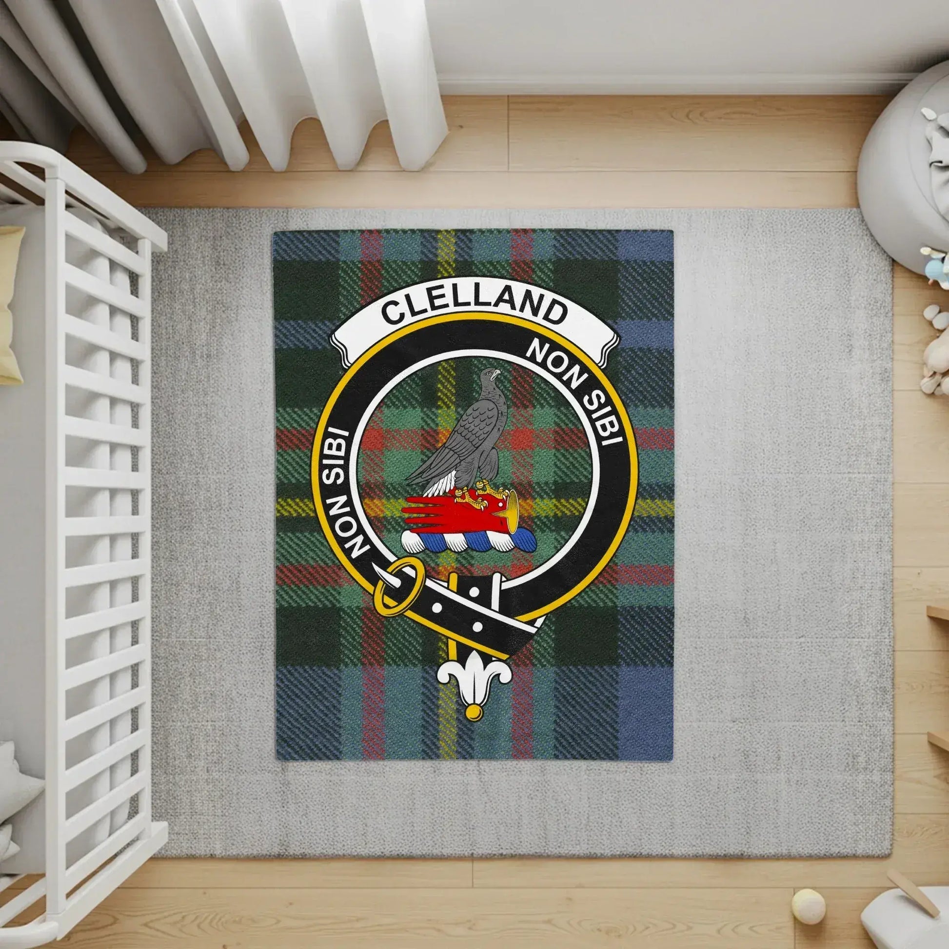 Clelland Non Sibi Text Crest Design Rug product