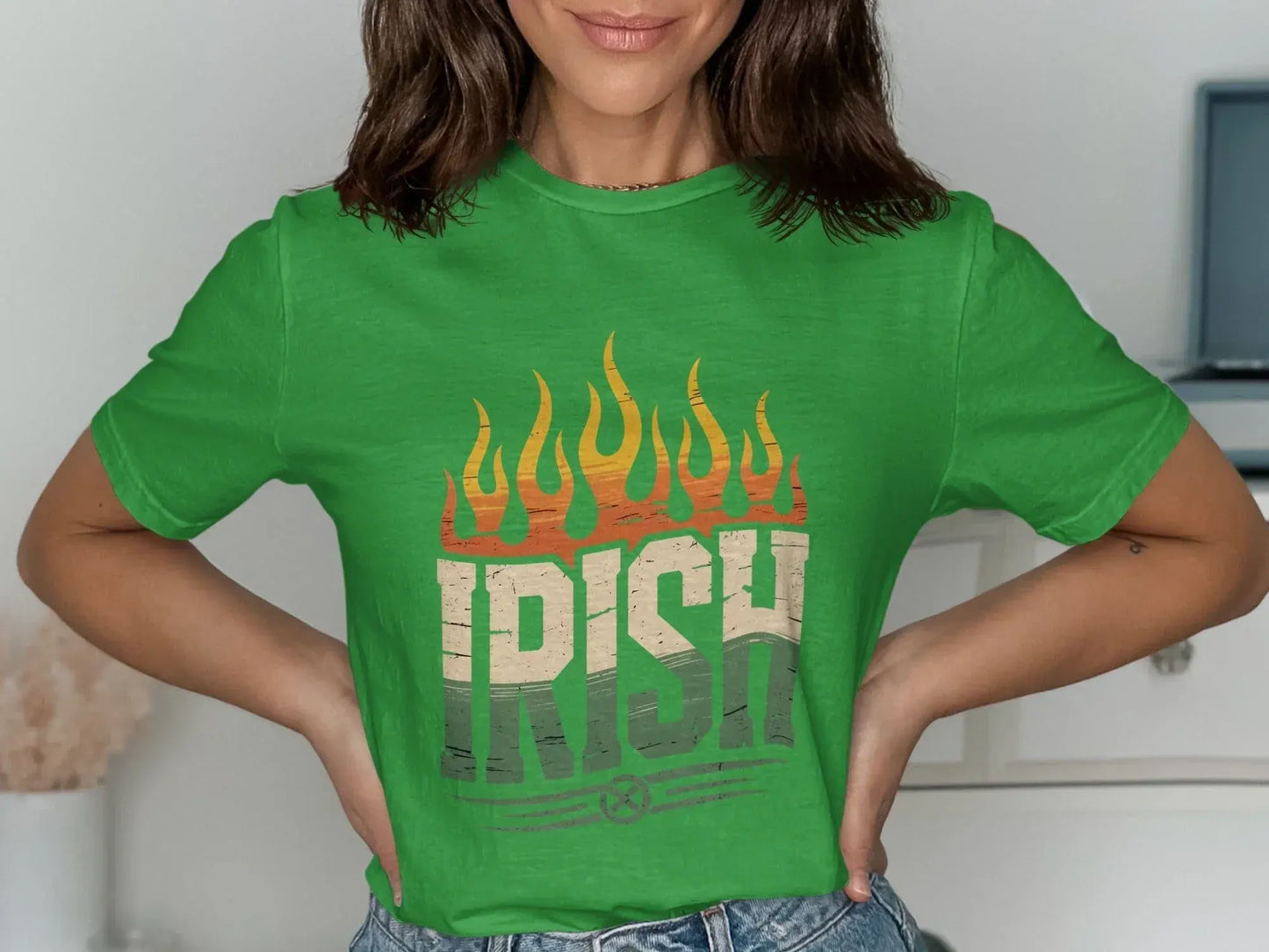 Irish Themed Green Flame Graphic T-Shirt product