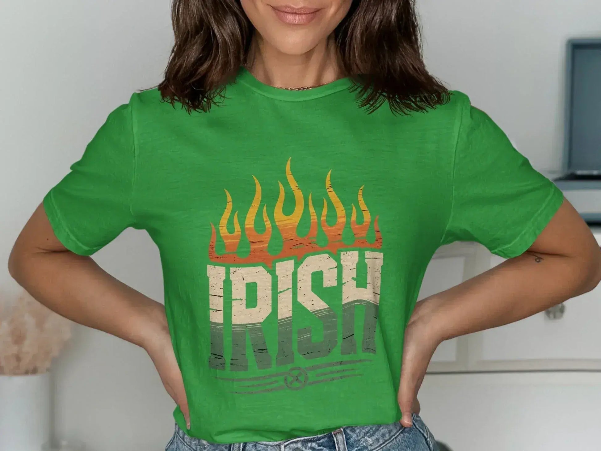 Irish Themed Green Flame Graphic T-Shirt product