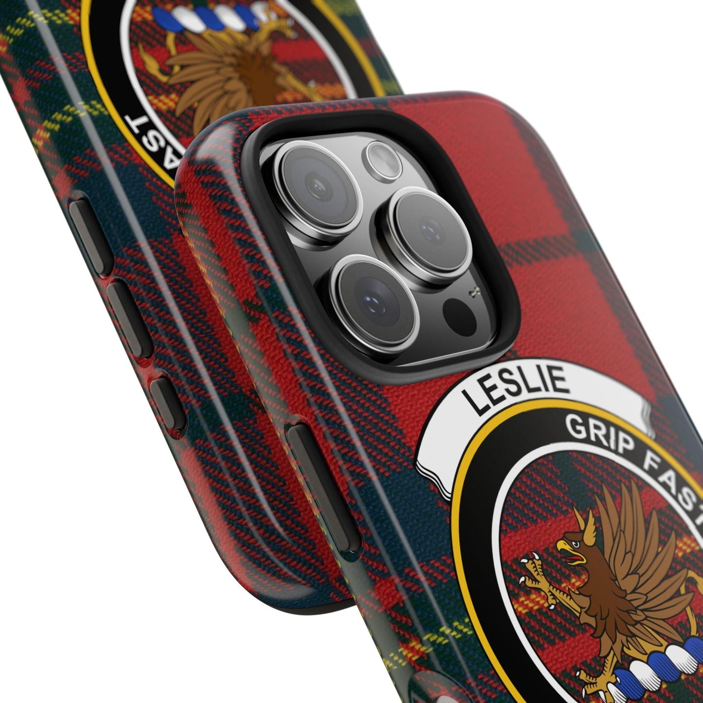Leslie Clan Crest Scottish Tartan cell phone case - Celtic Ancestry Gifts