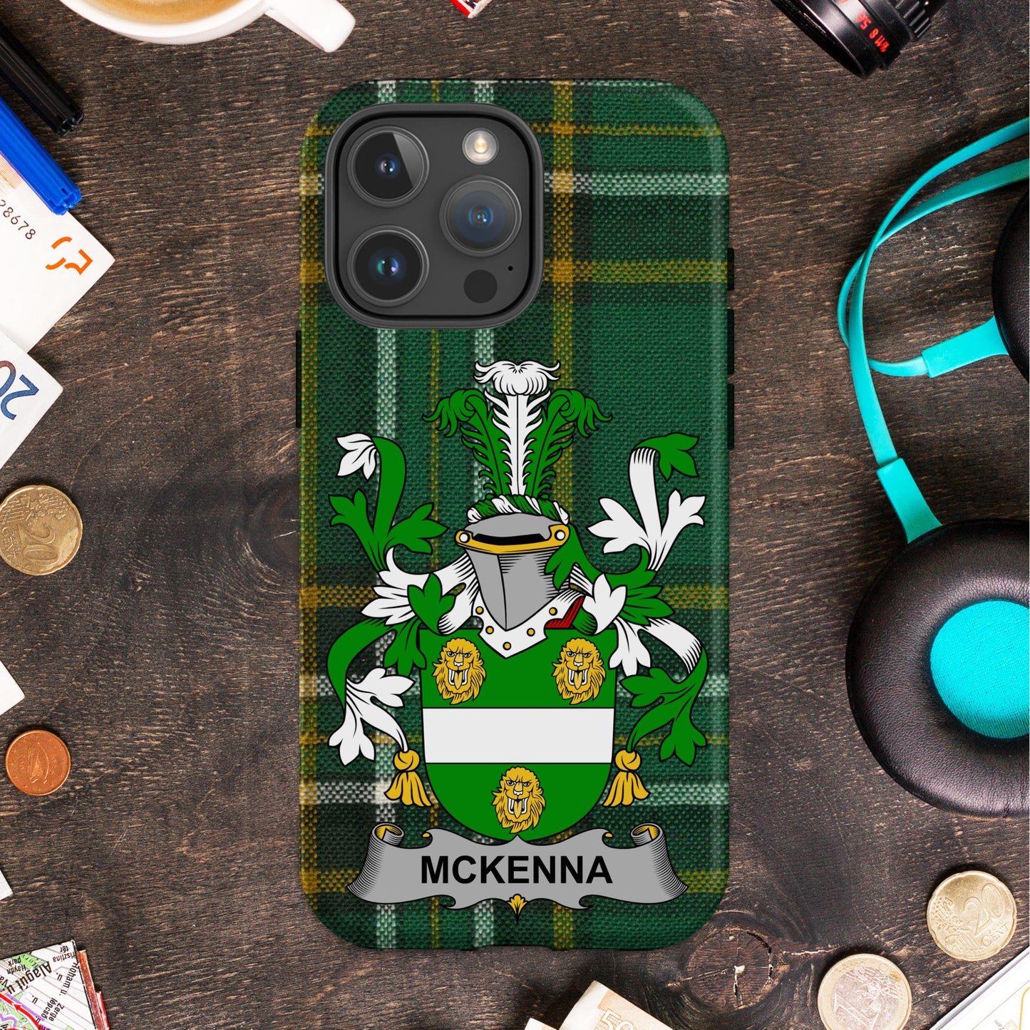 McKenna Irish Surname family Crest Cell phone cover - Celtic Ancestry Gifts