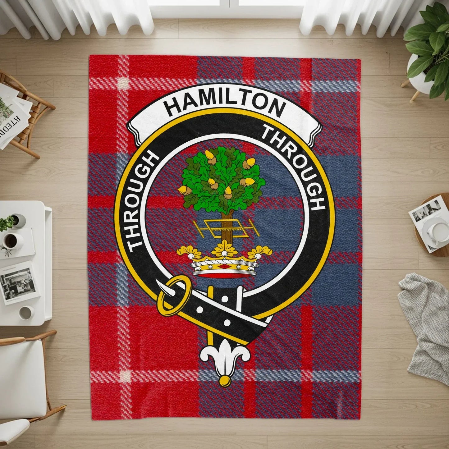 Hamilton Through Crest Red Plaid Pattern Rug product