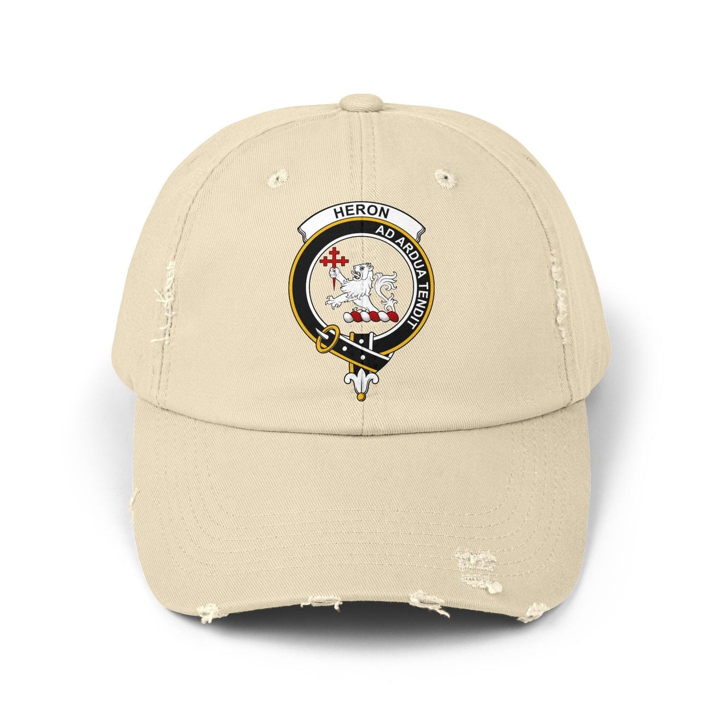 Heron Clan Crest Distressed Style Baseball Cap - Celtic Ancestry Gifts