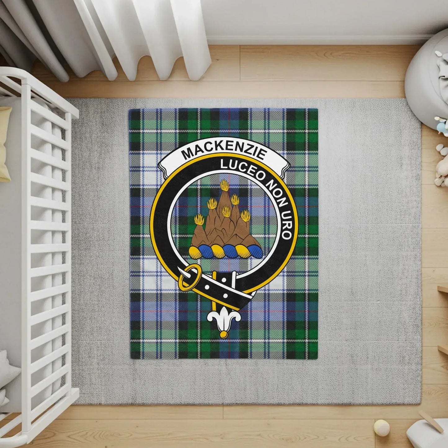 Mackenzie Tartan Luceo Non Uro Clan Crest Rug product