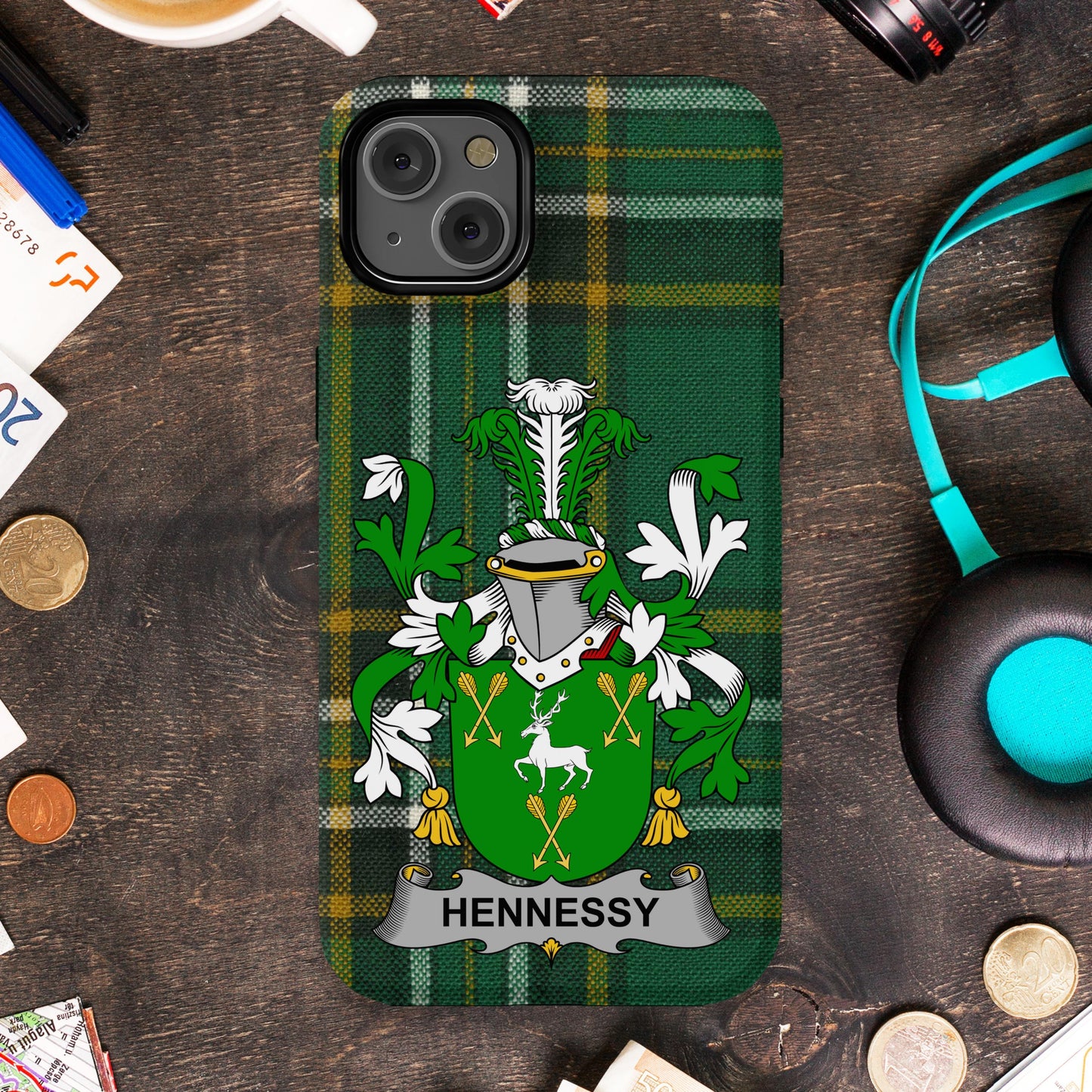 Hennessy Irish Family Crest Cell Phone Cover - Celtic Ancestry Gifts
