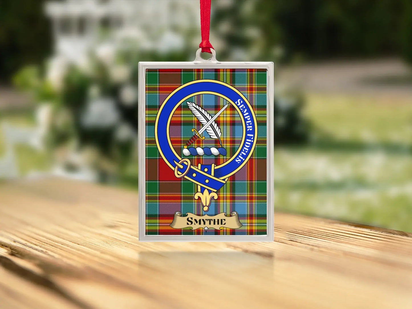 Smythe Clan Crest Tartan Background Ornament product