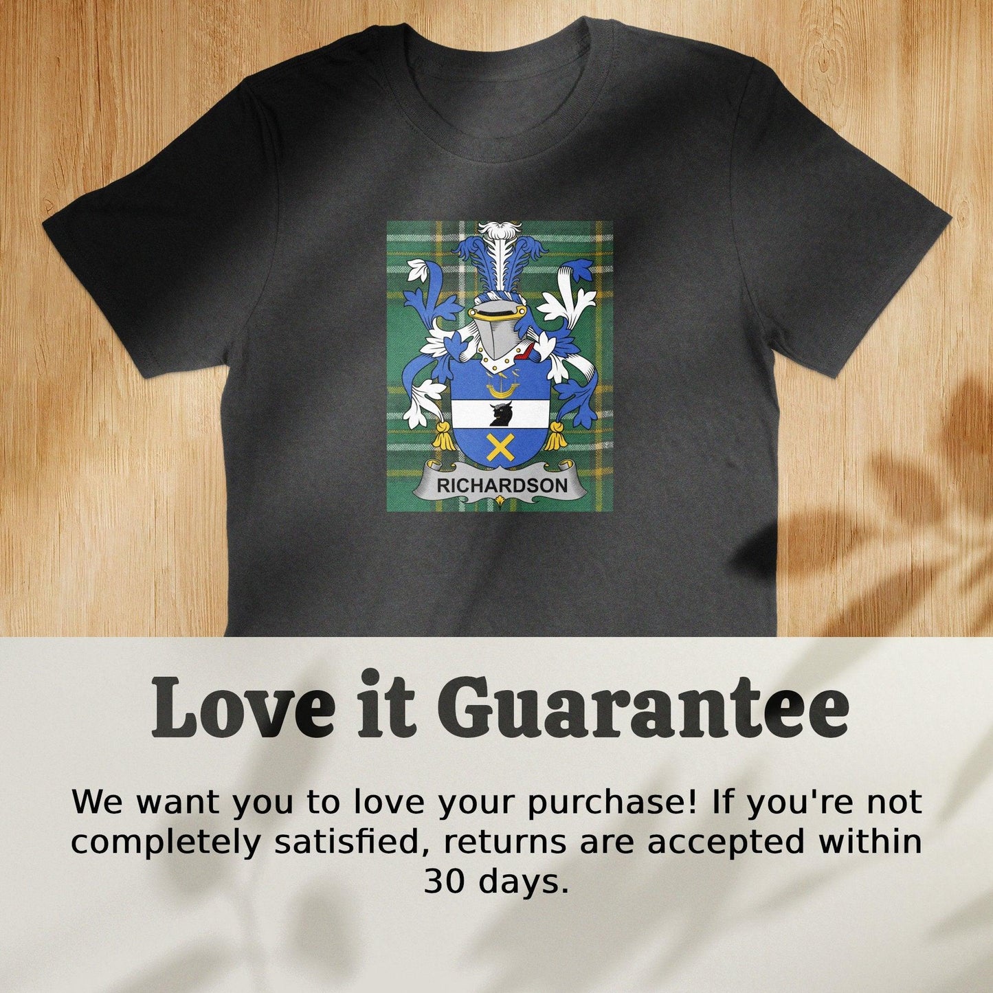 Richardson Family Crest Tartan T-Shirt - Celtic Ancestry Gifts