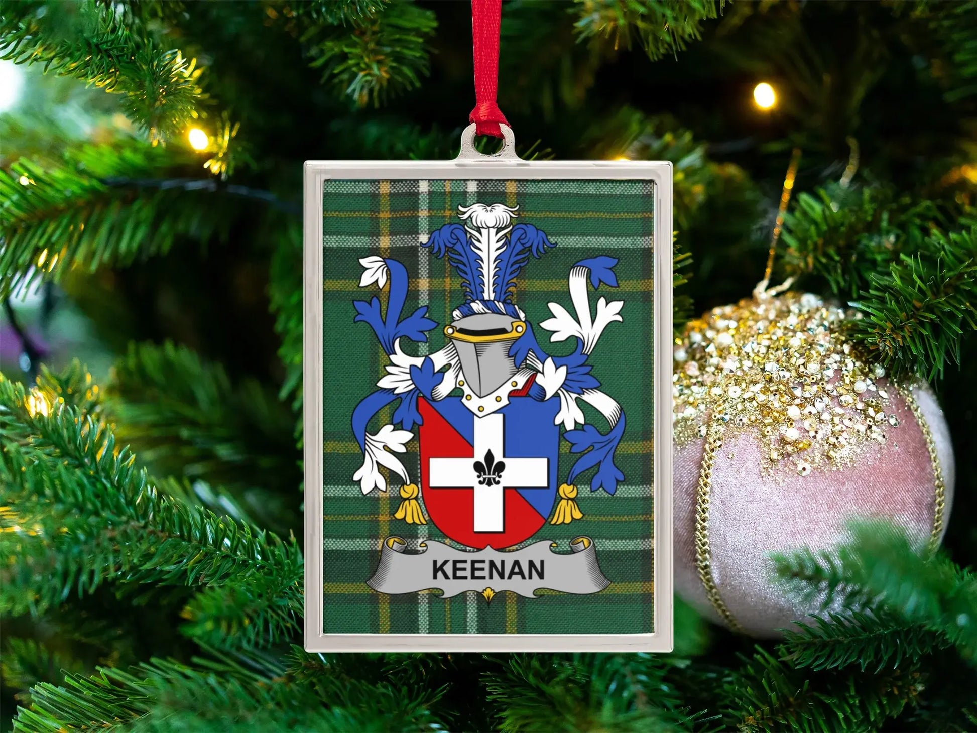 Custom Family Crest Christmas Tree Ornament product type