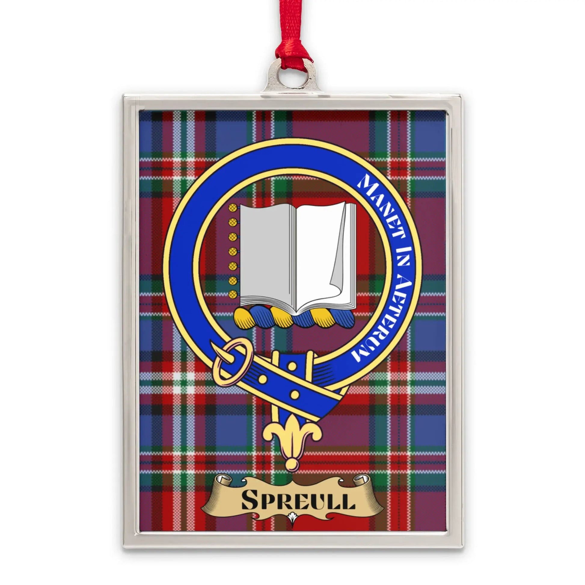 Spreull Plaid Crest Rectangular Ornament product