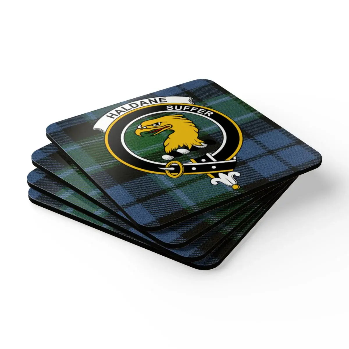 Haldane Suffer Eagle Tartan Plaid Design Coaster product type