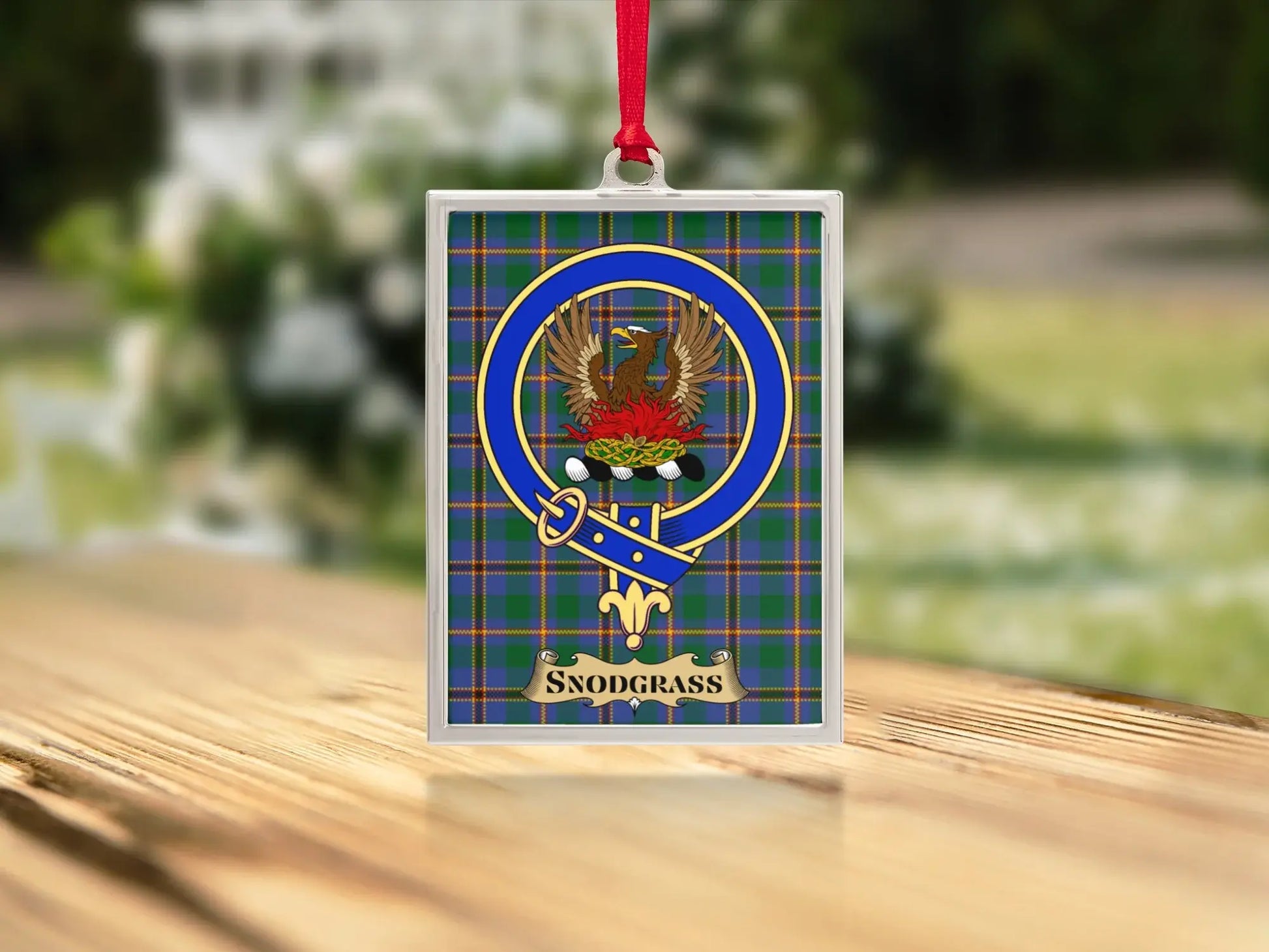 Family Crest Plaid Design Custom Ornament product