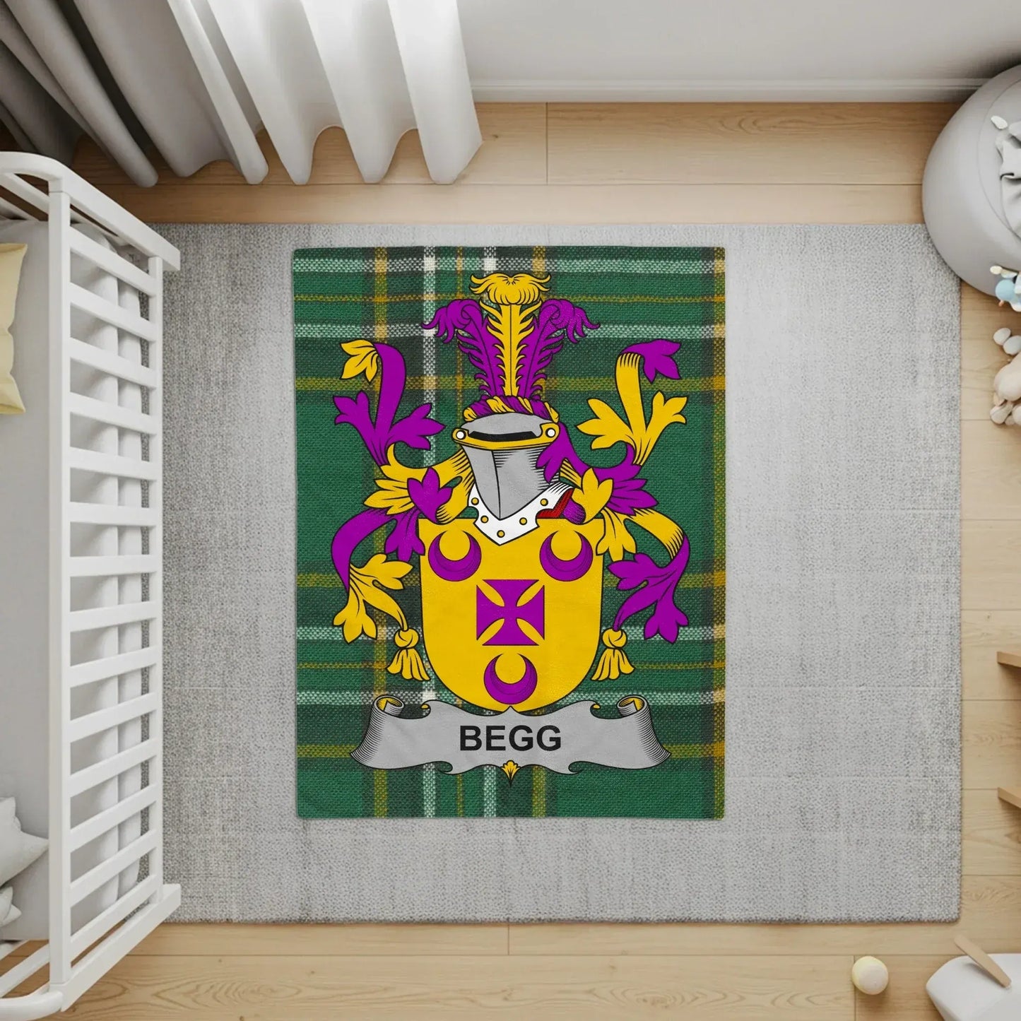 Stunning Custom Begg Family Crest Design Rug product