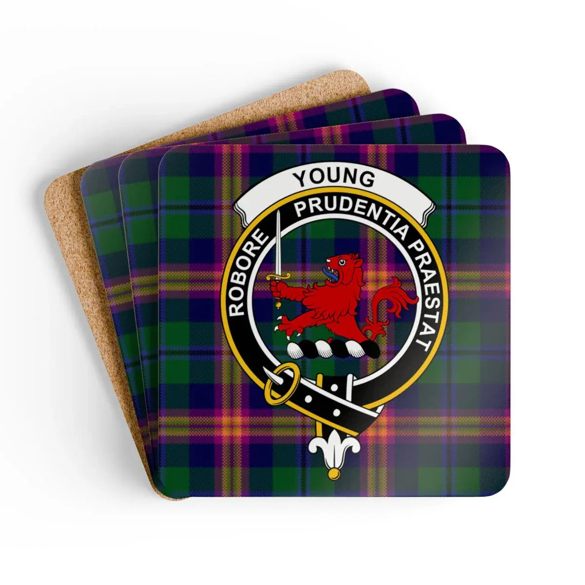 Young Prudential Praestat Clan Tartan Coaster product type