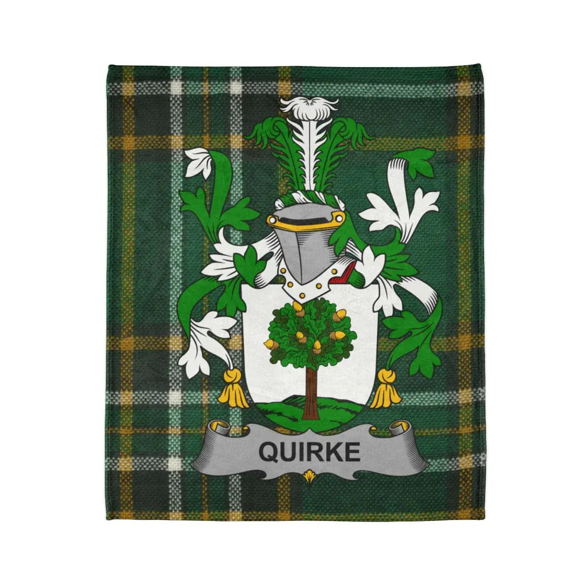 Quirke Family Crest Plaid Blanket Unique Heritage product type