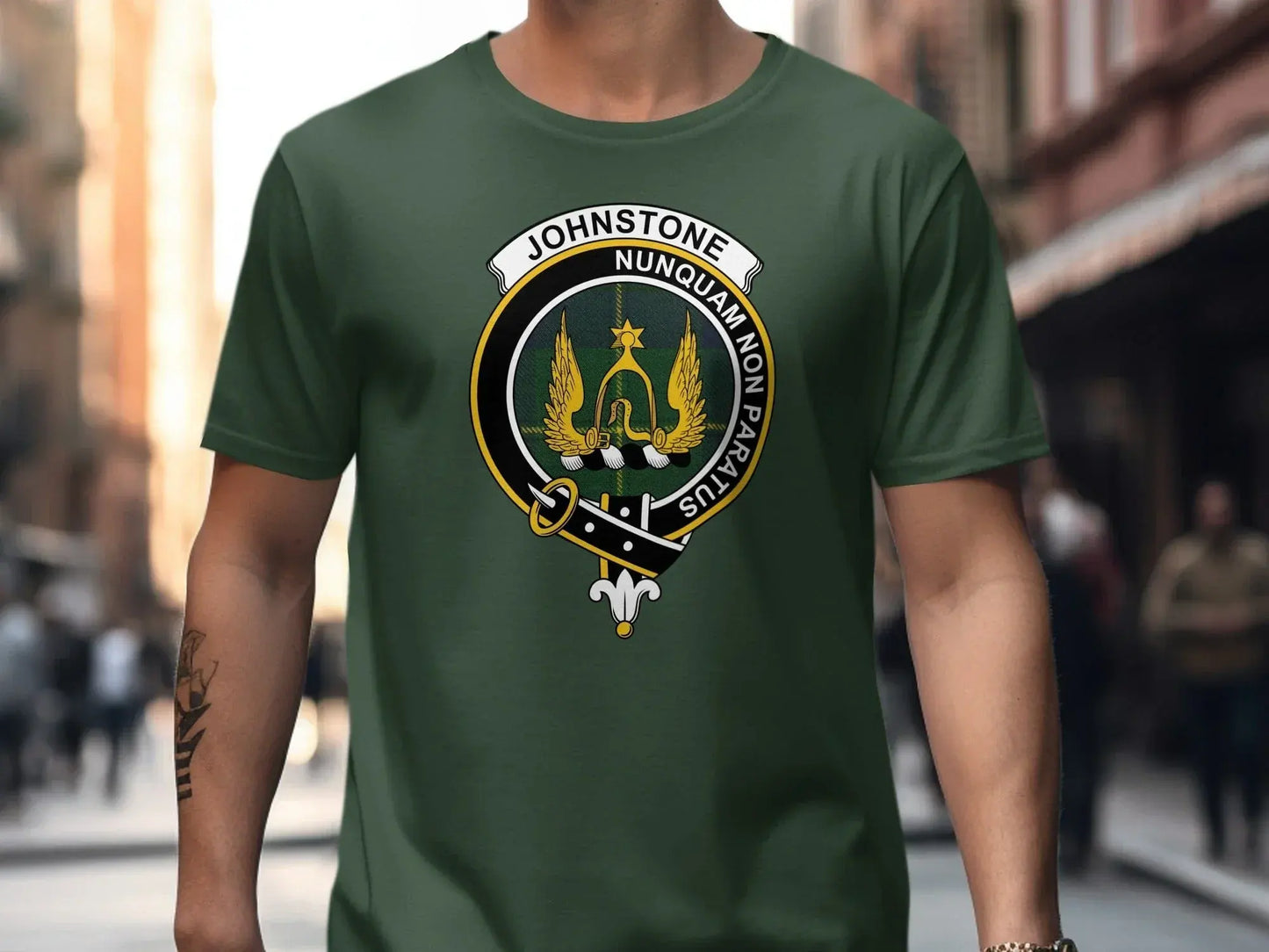 Johnstone Nunquam Non Paratus Scottish Crest design T-shirt product