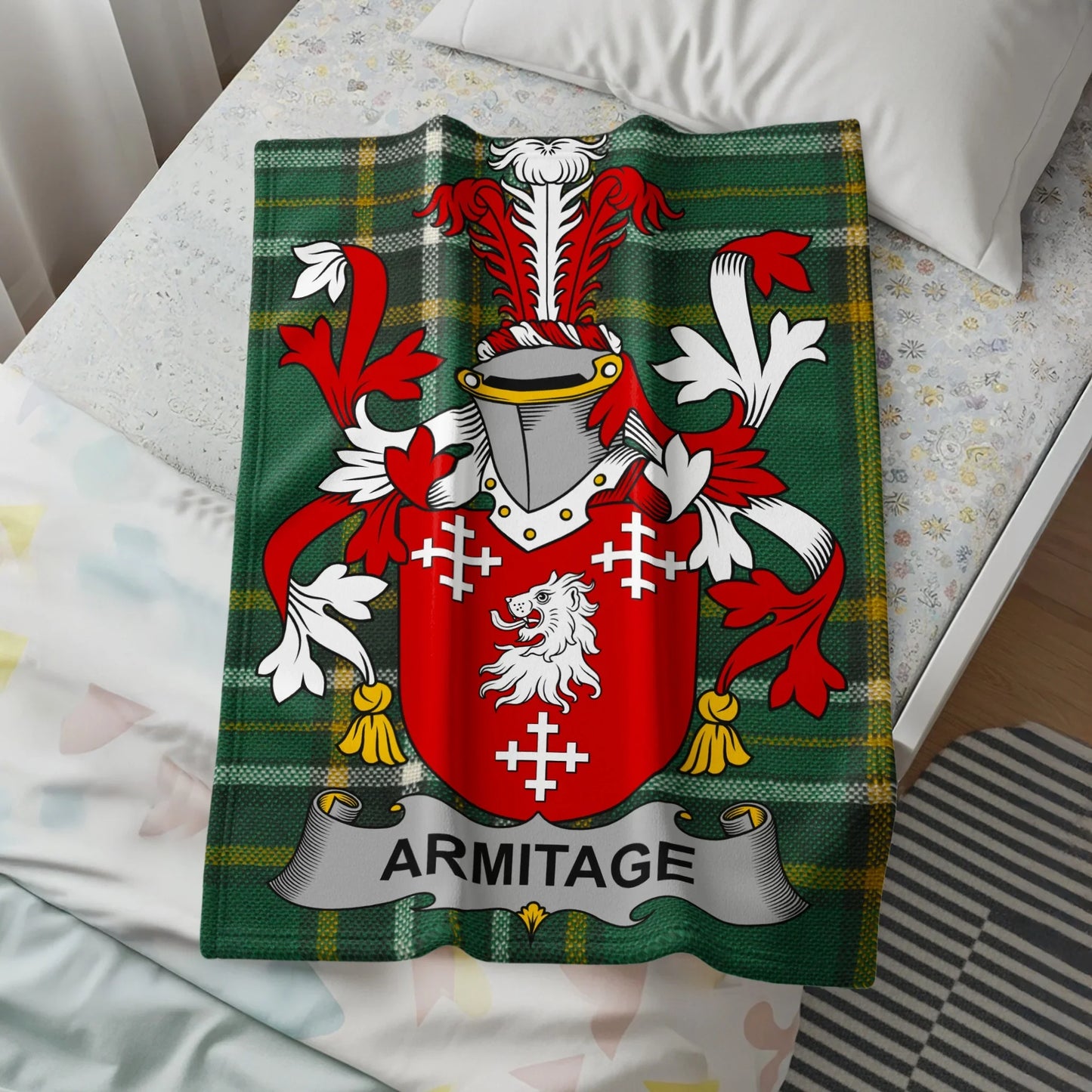 Family Crest with Armitage Red Shield Green Blanket product