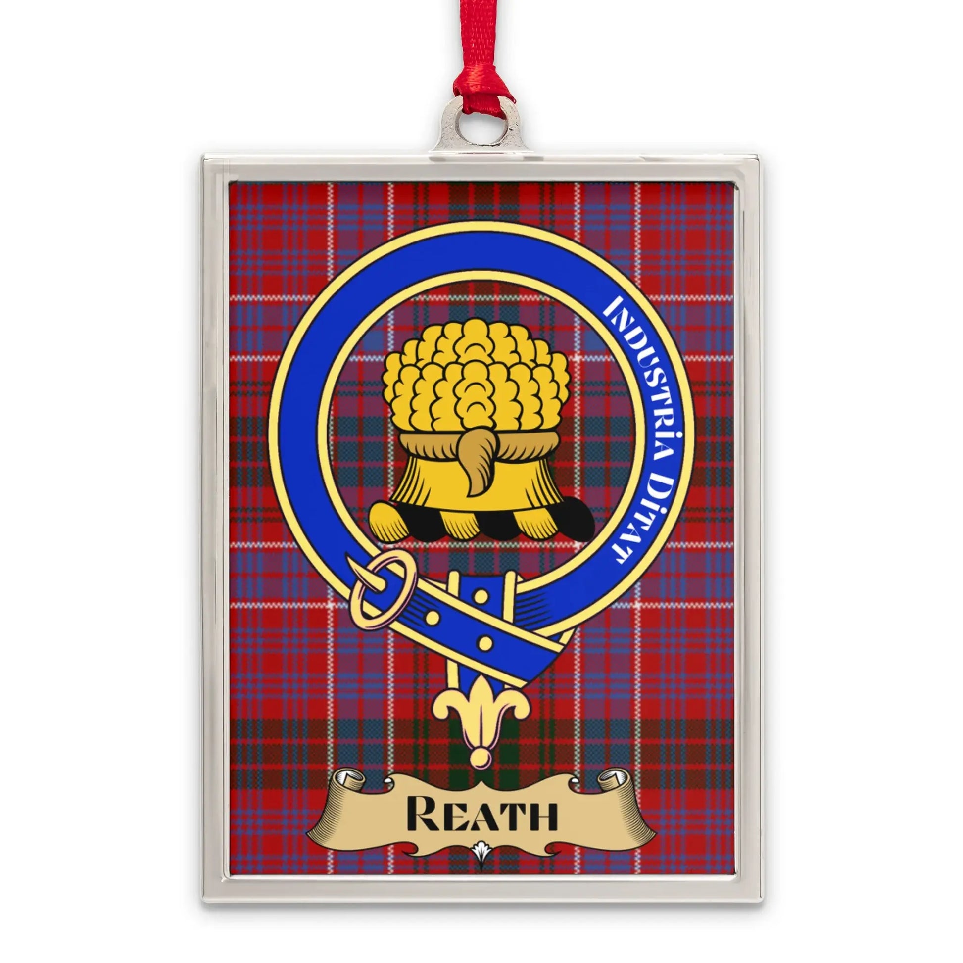 Scottish Crest Reath Red Plaid Decorative Hanging product