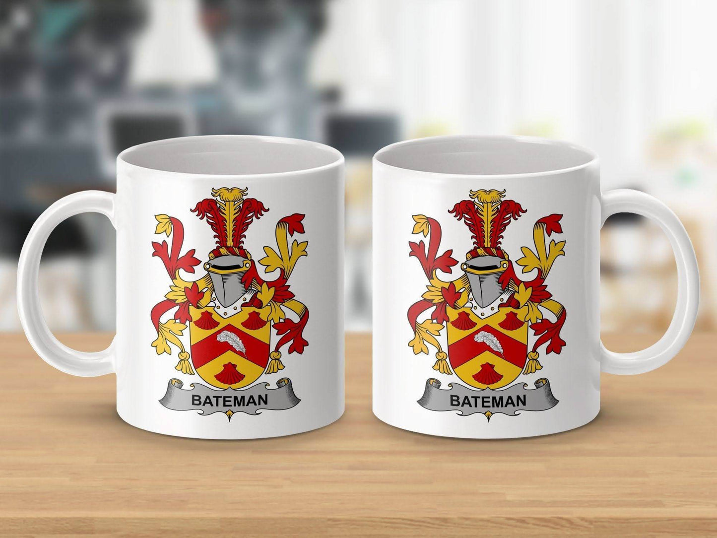 Bateman Irish Surname Family Crest Graphic Art Mug - Celtic Ancestry Gifts