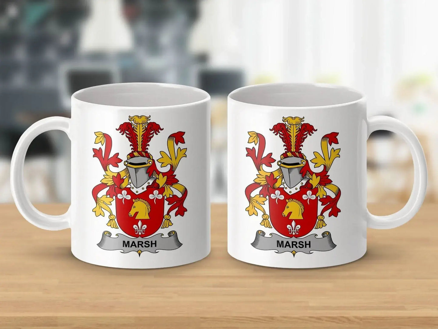 Marsh Surname Irish Family Crest Mug - Celtic Ancestry Gifts